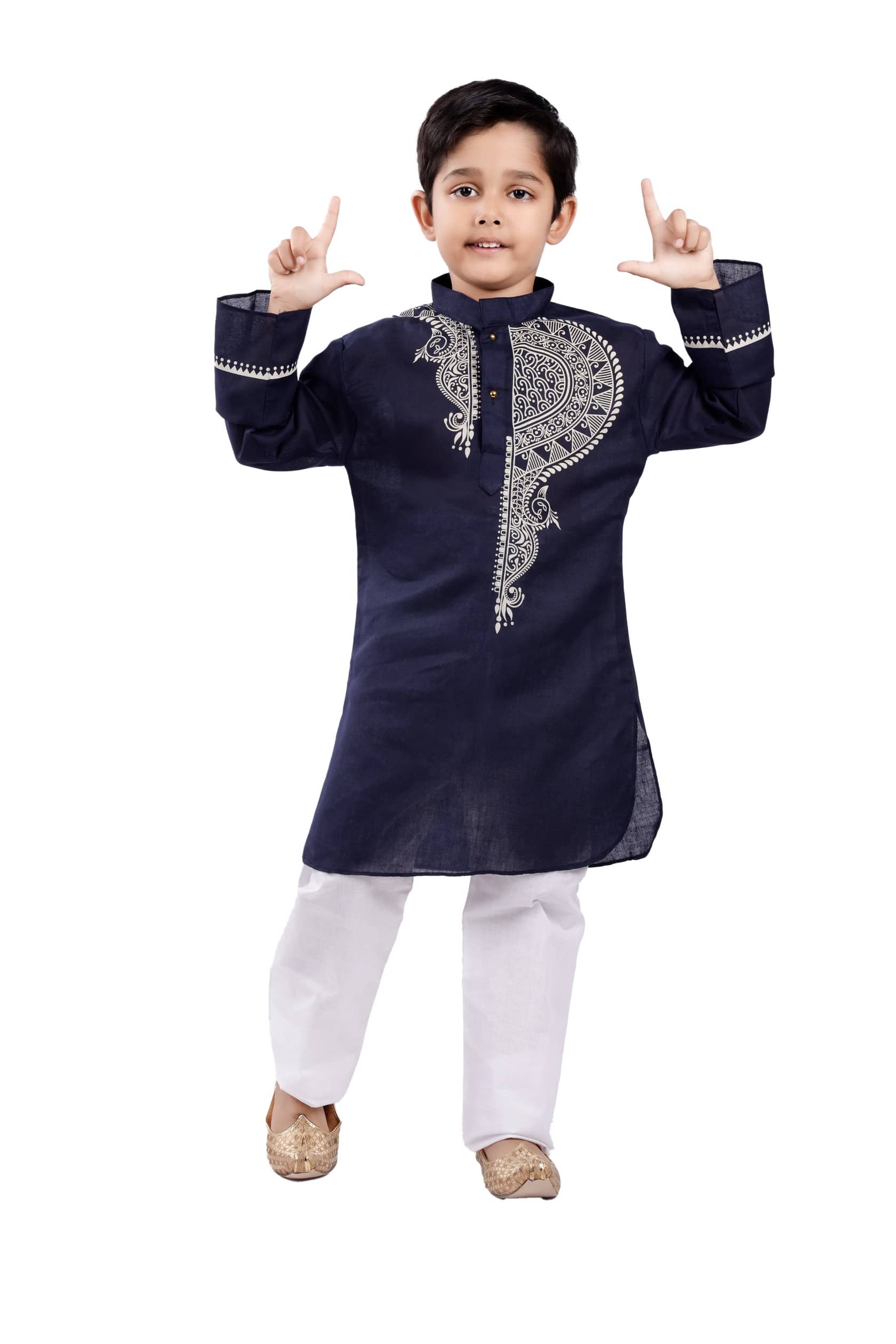s muktar garments Baby Boys Cotton Blend Navy Kurta Pyjama Set ( Pack of 1 ) - Kurtas & Kurta Sets | Buy online on ZillyBuy
