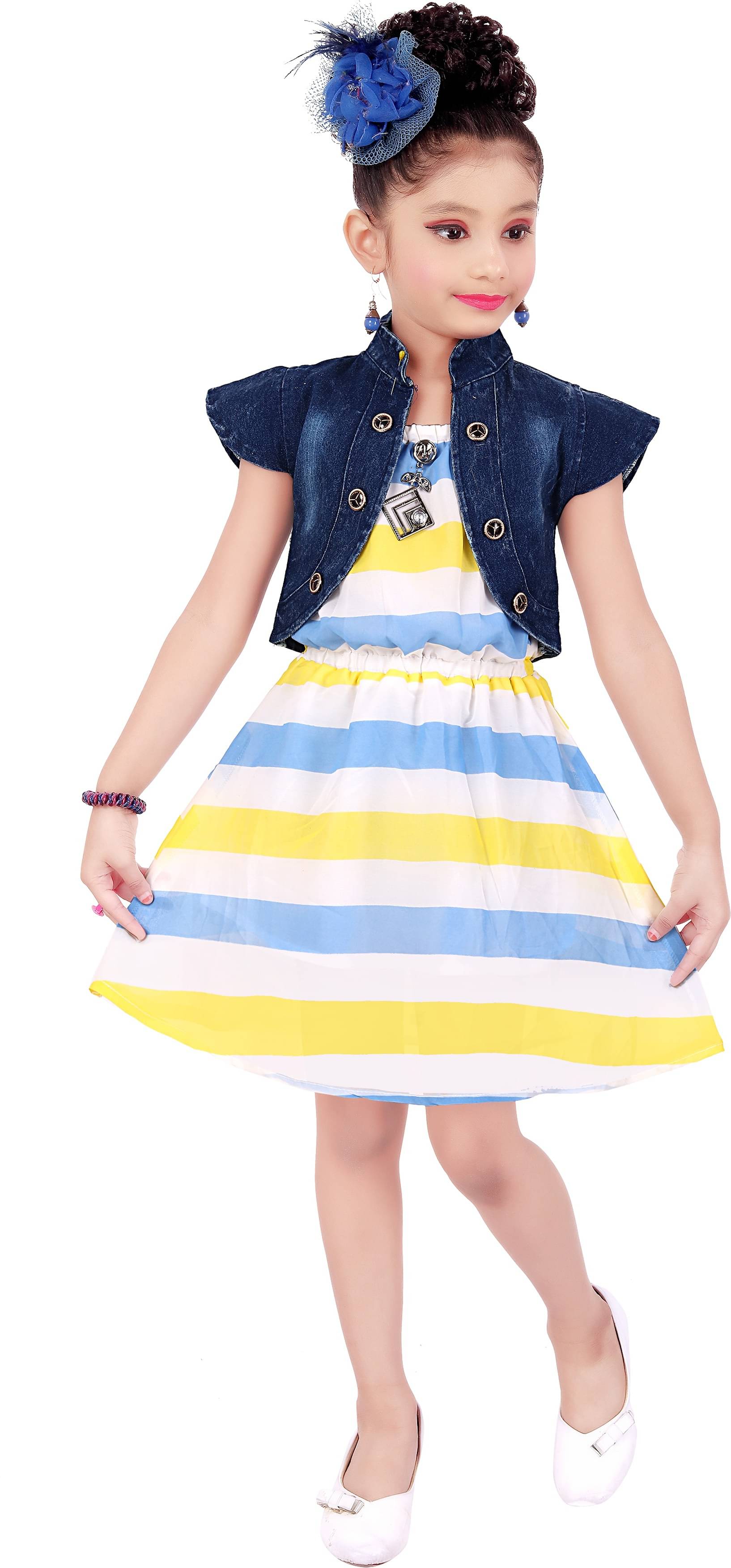     			9stiches Georgette Dress For Girls ( Pack of 1 , Multicolor )