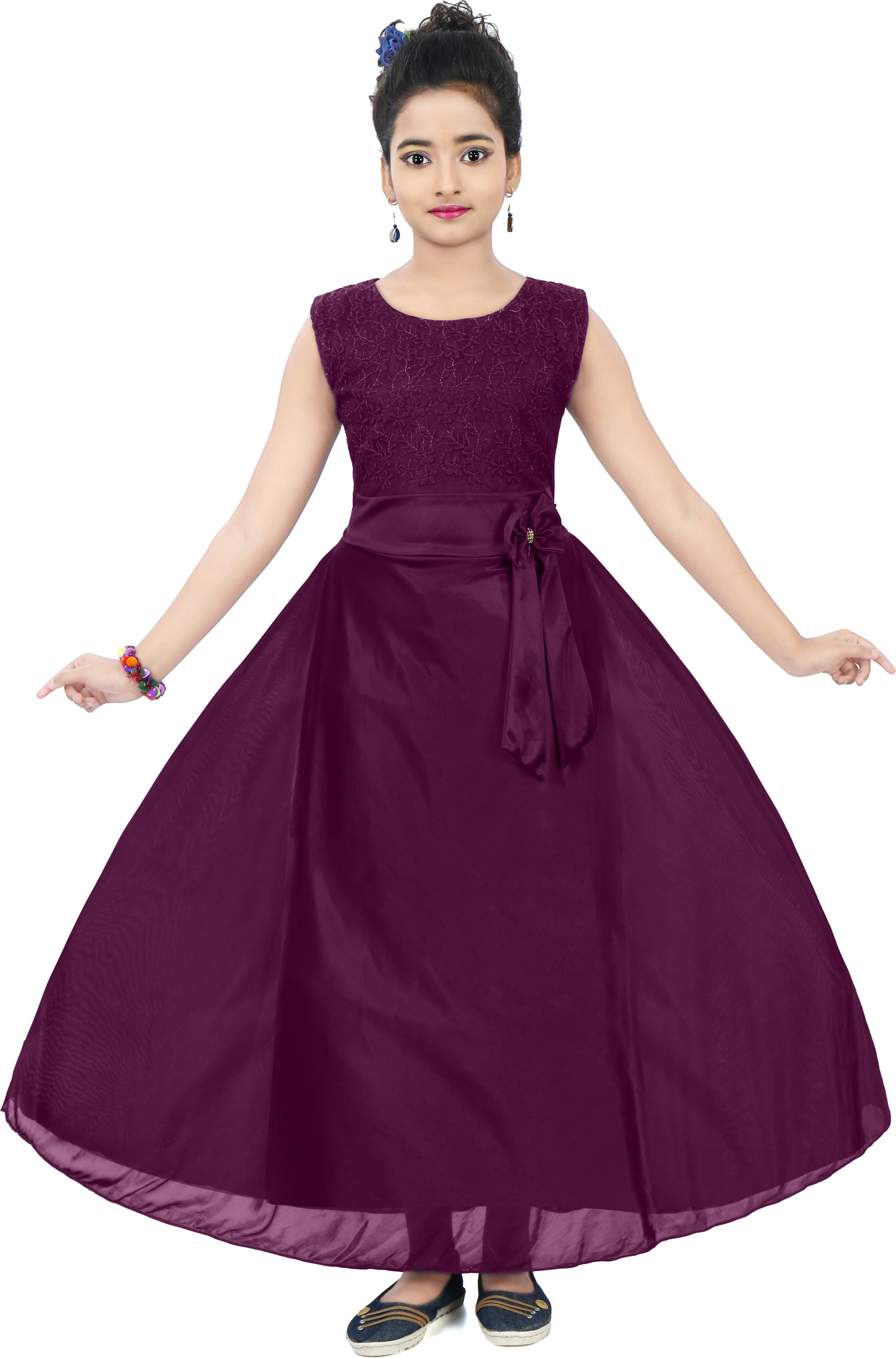     			9stiches Lycra Dress For Baby Girls ( Pack of 1 , Purple )
