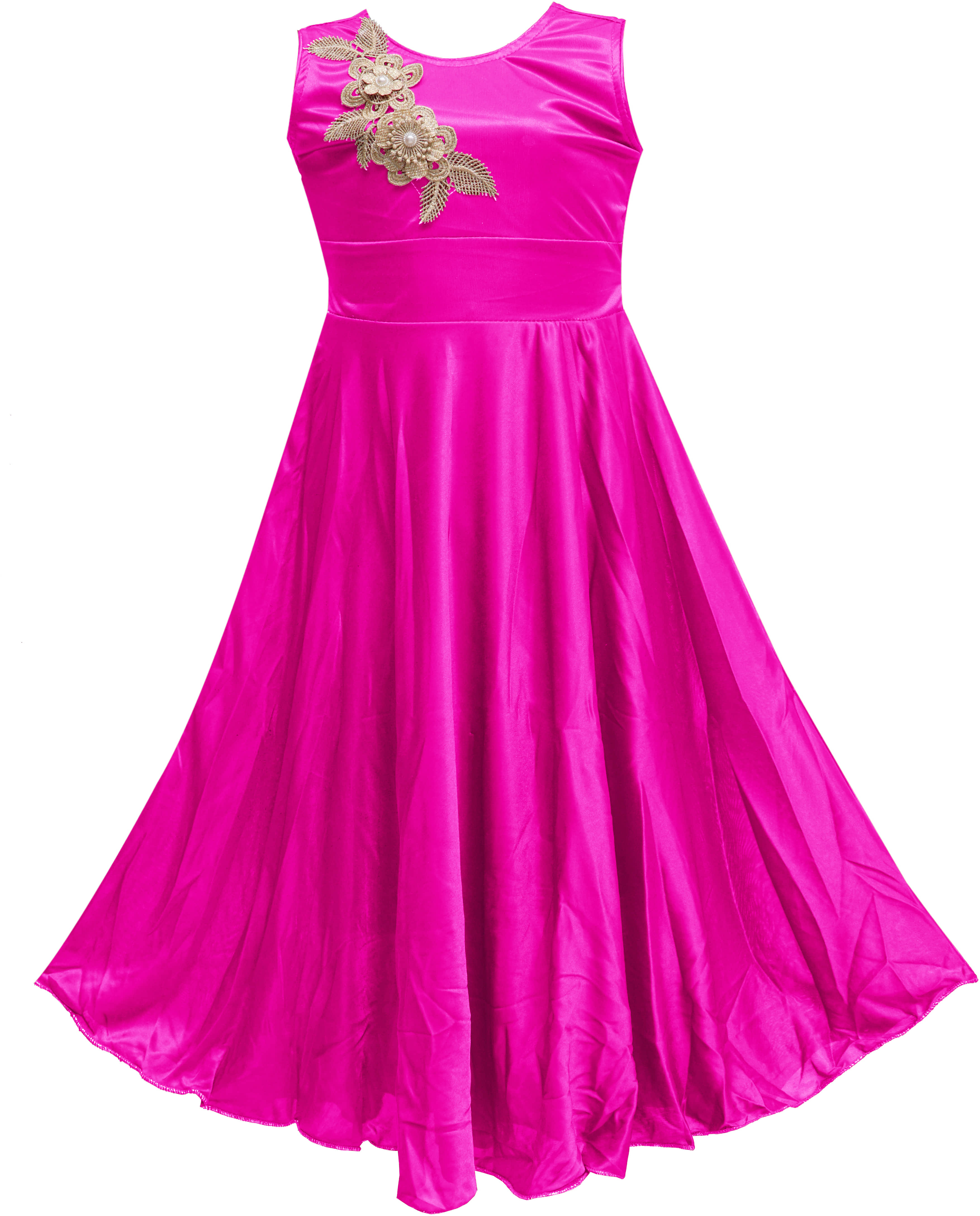 9stiches Lycra Dress For Girls ( Pack of 1 , Pink )
