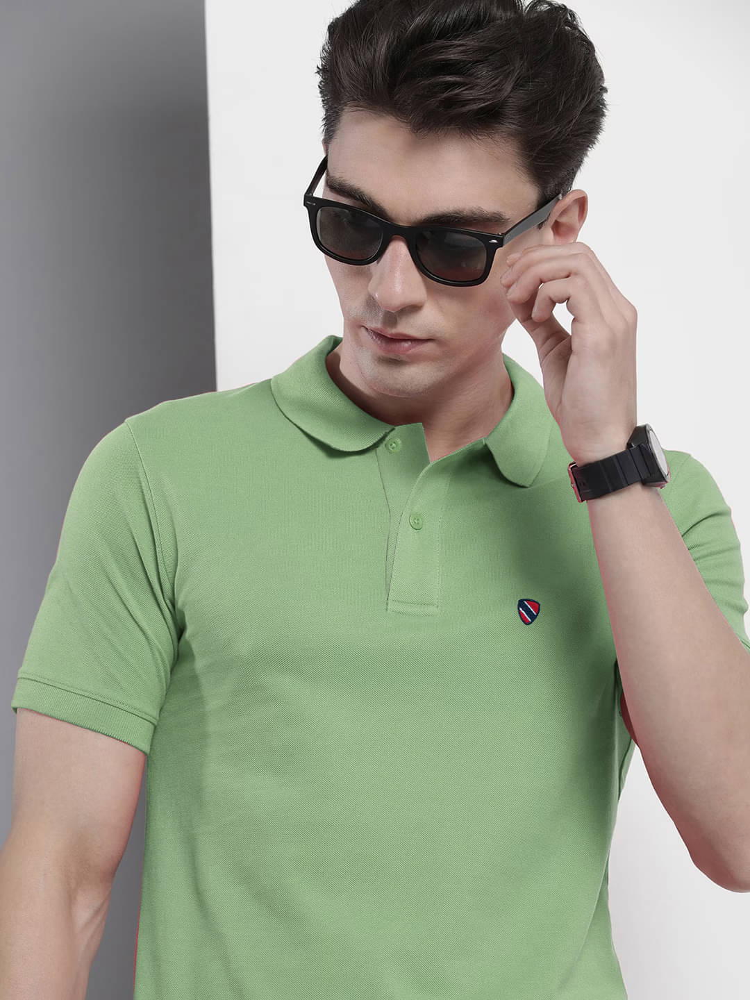     			AIN6 Pack of 1 Cotton Blend Regular Fit Solid Half Sleeves Men's Polo T Shirt ( Sea Green )