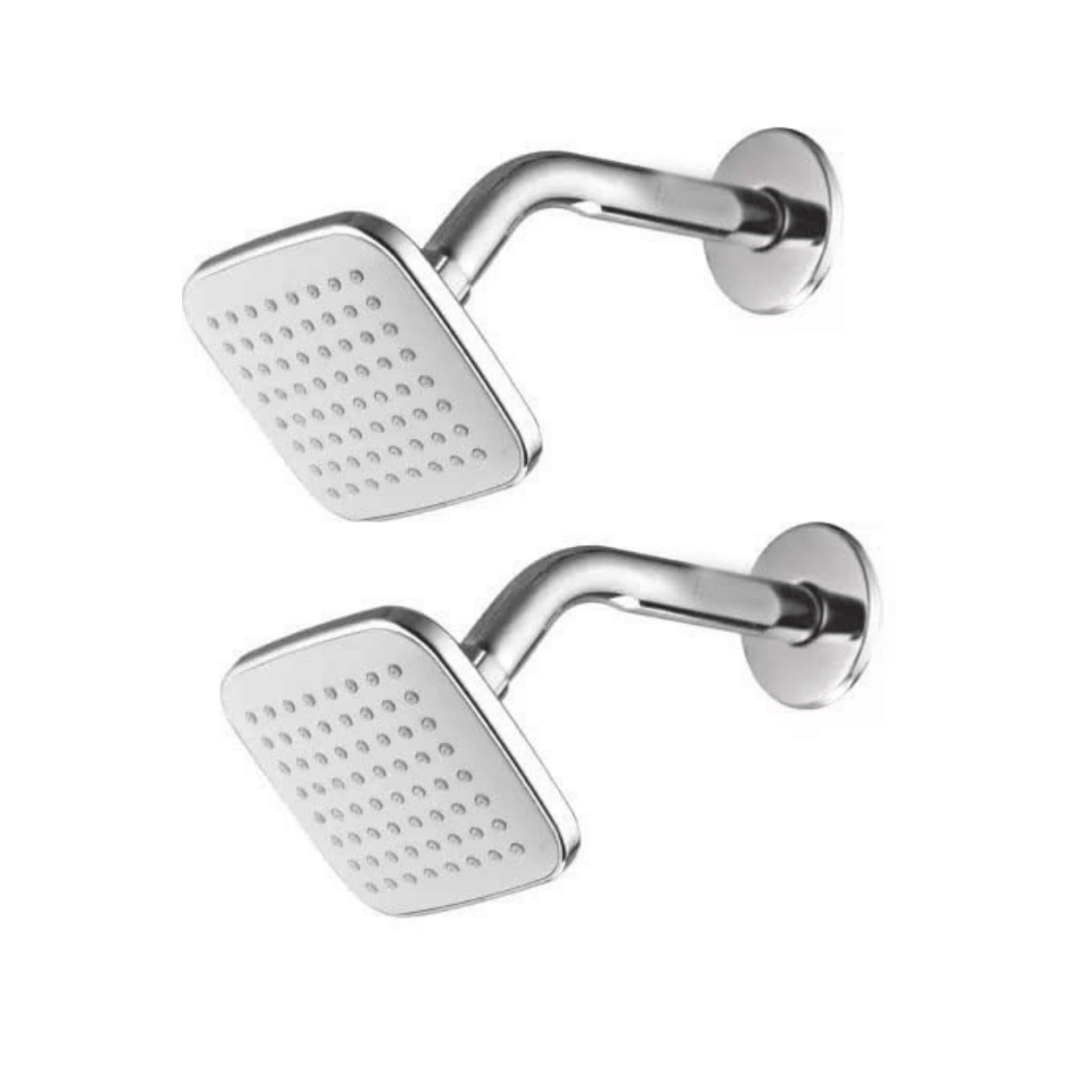 BATHBLISS 4x4" White Galaxy Shower with 9" SS Arm Plastic (ABS) Overhead Shower     			BATHBLISS 4x4" White Galaxy Shower with 9" SS Arm Plastic (ABS) Overhead Shower