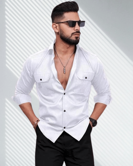 CRESALE Cotton Blend Regular Fit Solids Full Sleeves Men's Casual Shirt - Black ( Pack of 1 )