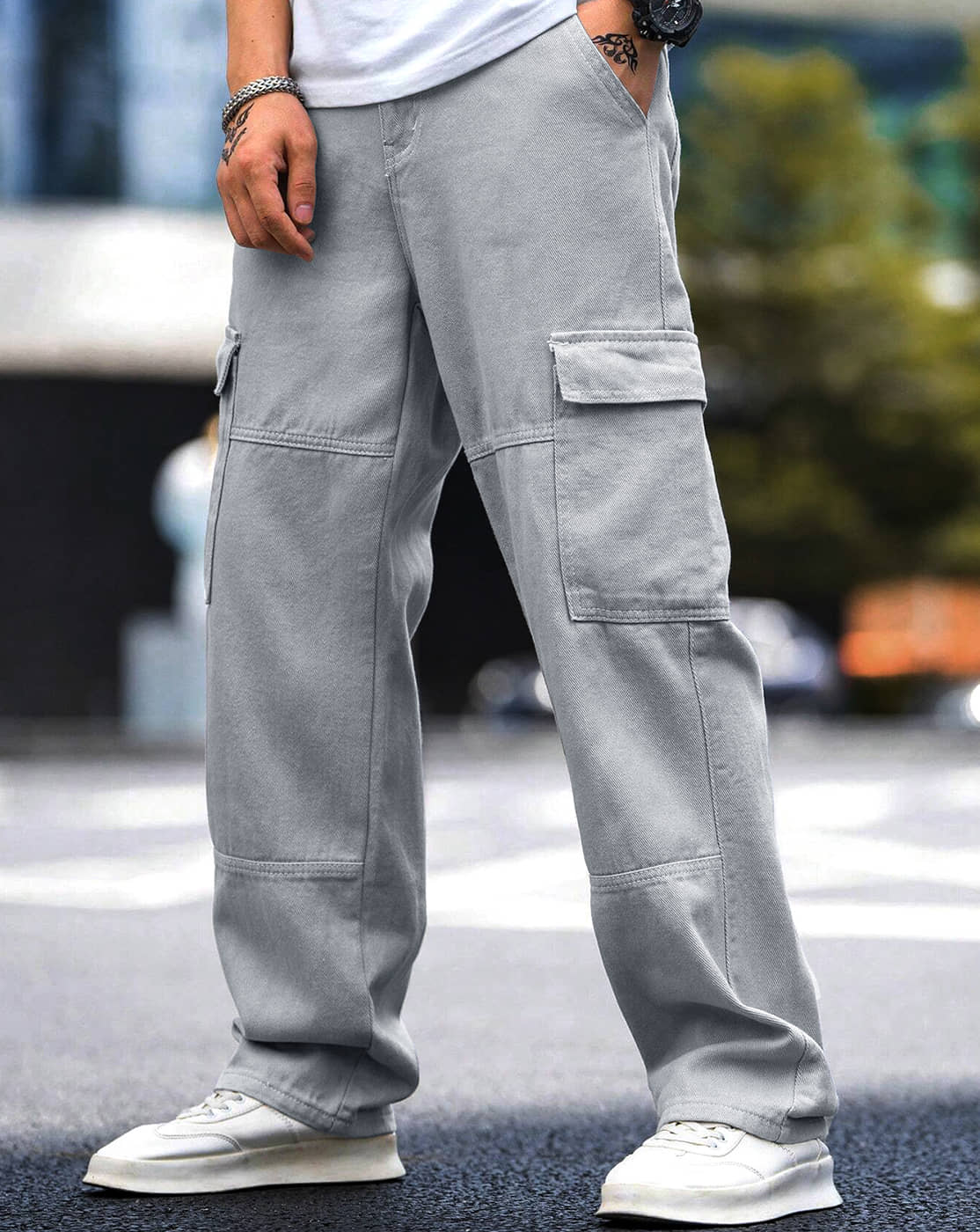 Eyebogler Regular Flat Men's Cargos - Black ( Pack of 1 ) - Trousers | Buy online on ZillyBuy