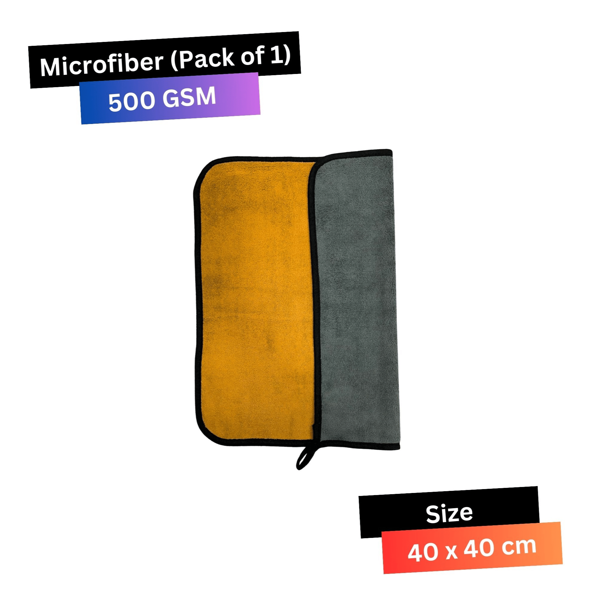     			LIQUIFIBER Black 500 GSM Microfiber Cloth For Automobile ( Pack of 1 )