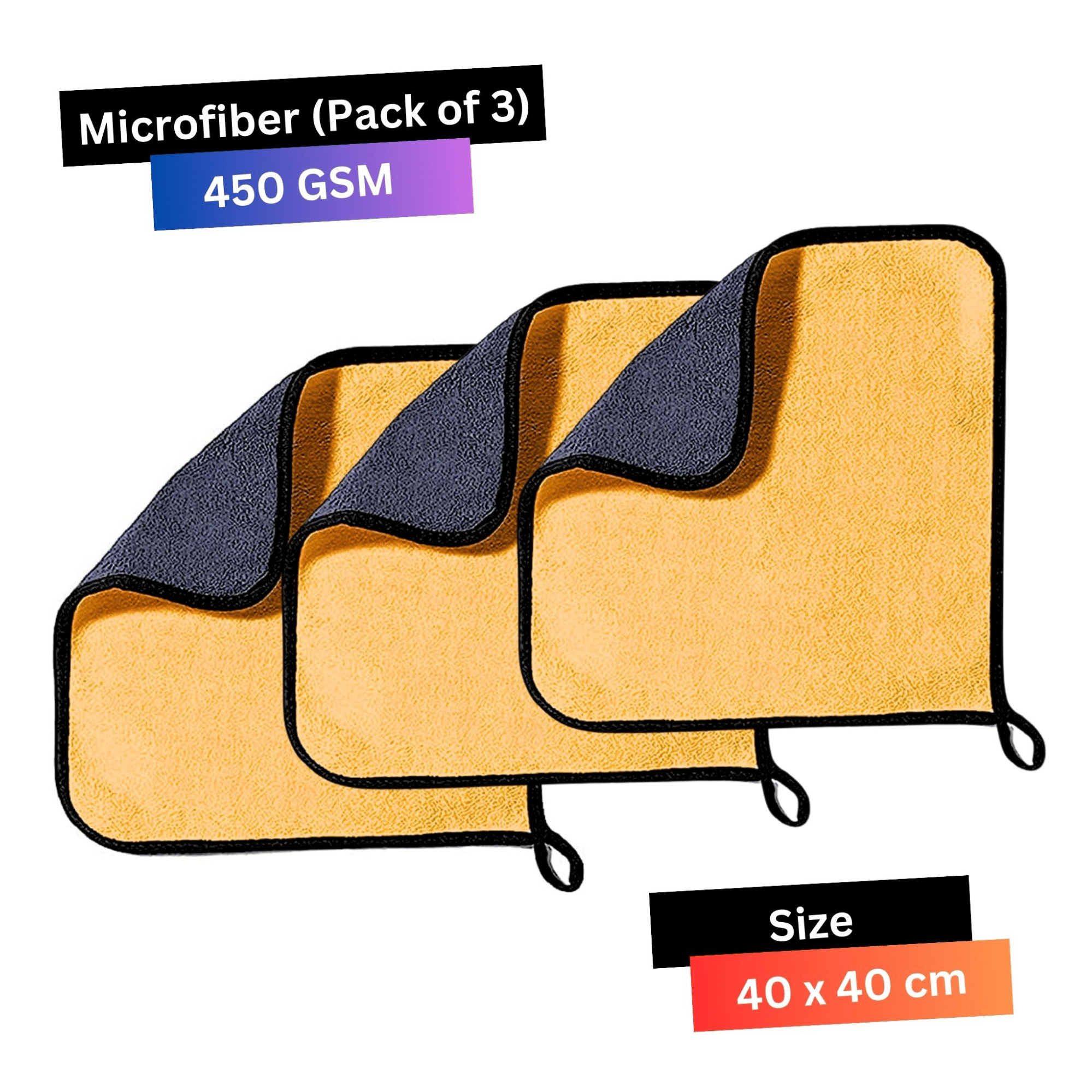 LIQUIFIBER Orange 450 GSM Microfiber Cloth For Automobile ( Pack of 3 ) LIQUIFIBER Orange 450 GSM Microfiber Cloth For Automobile ( Pack of 3 )