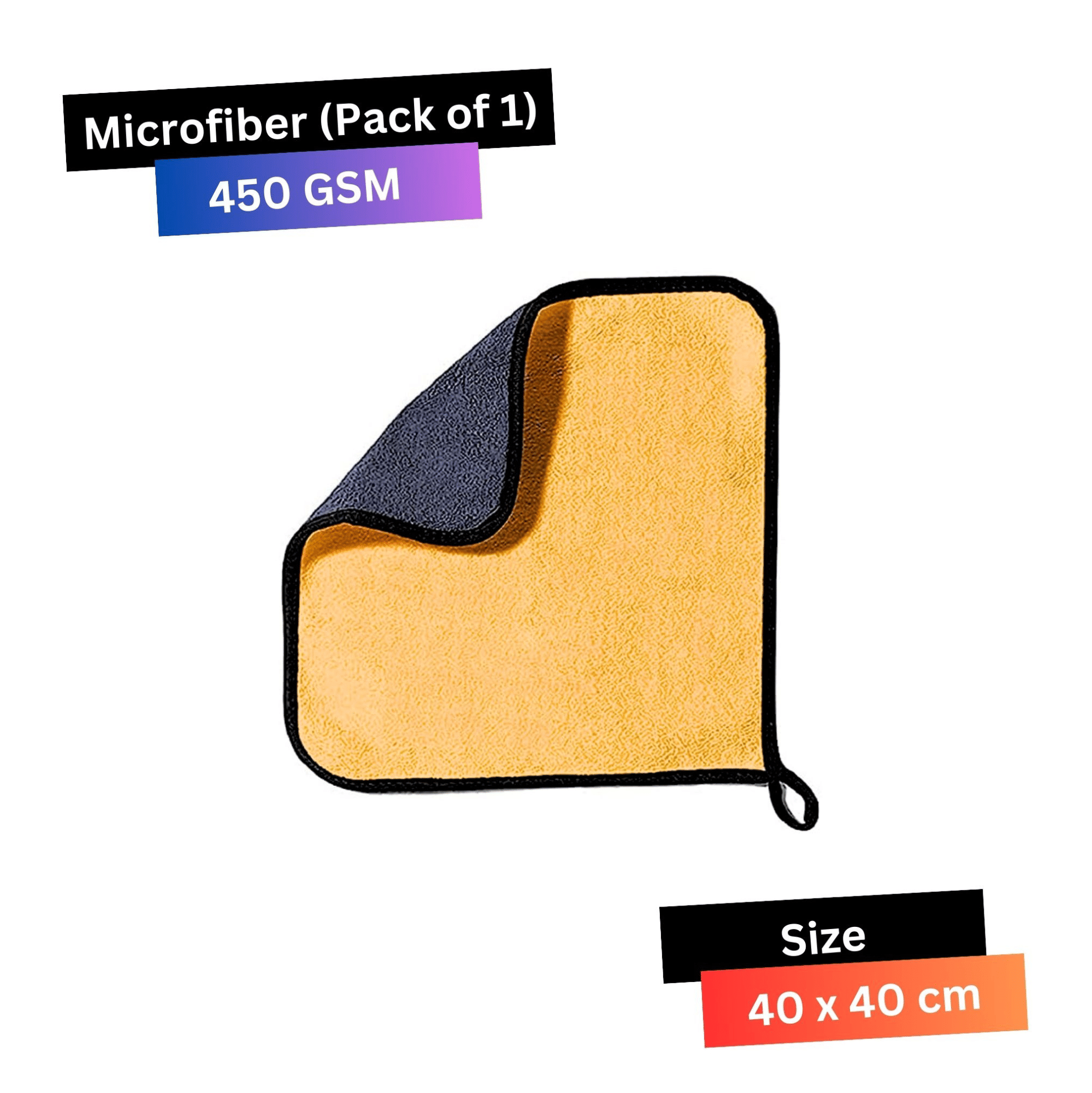     			LIQUIFIBER Orange 450 GSM Microfiber Cloth For Automobile ( Pack of 1 )
