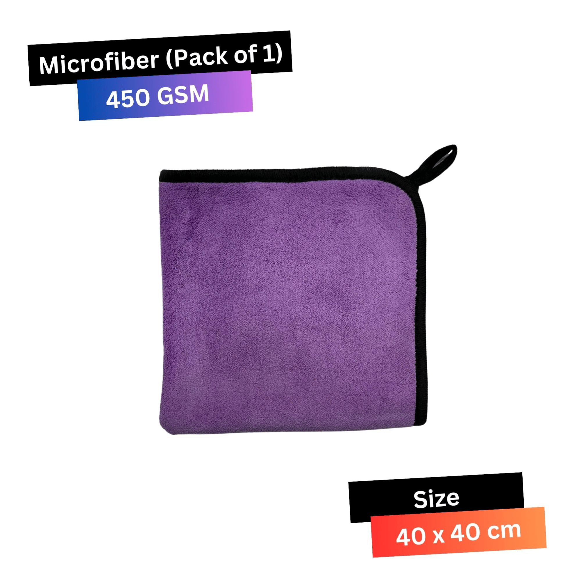     			LIQUIFIBER Purple 450 GSM Microfiber Cloth For Automobile ( Pack of 1 )