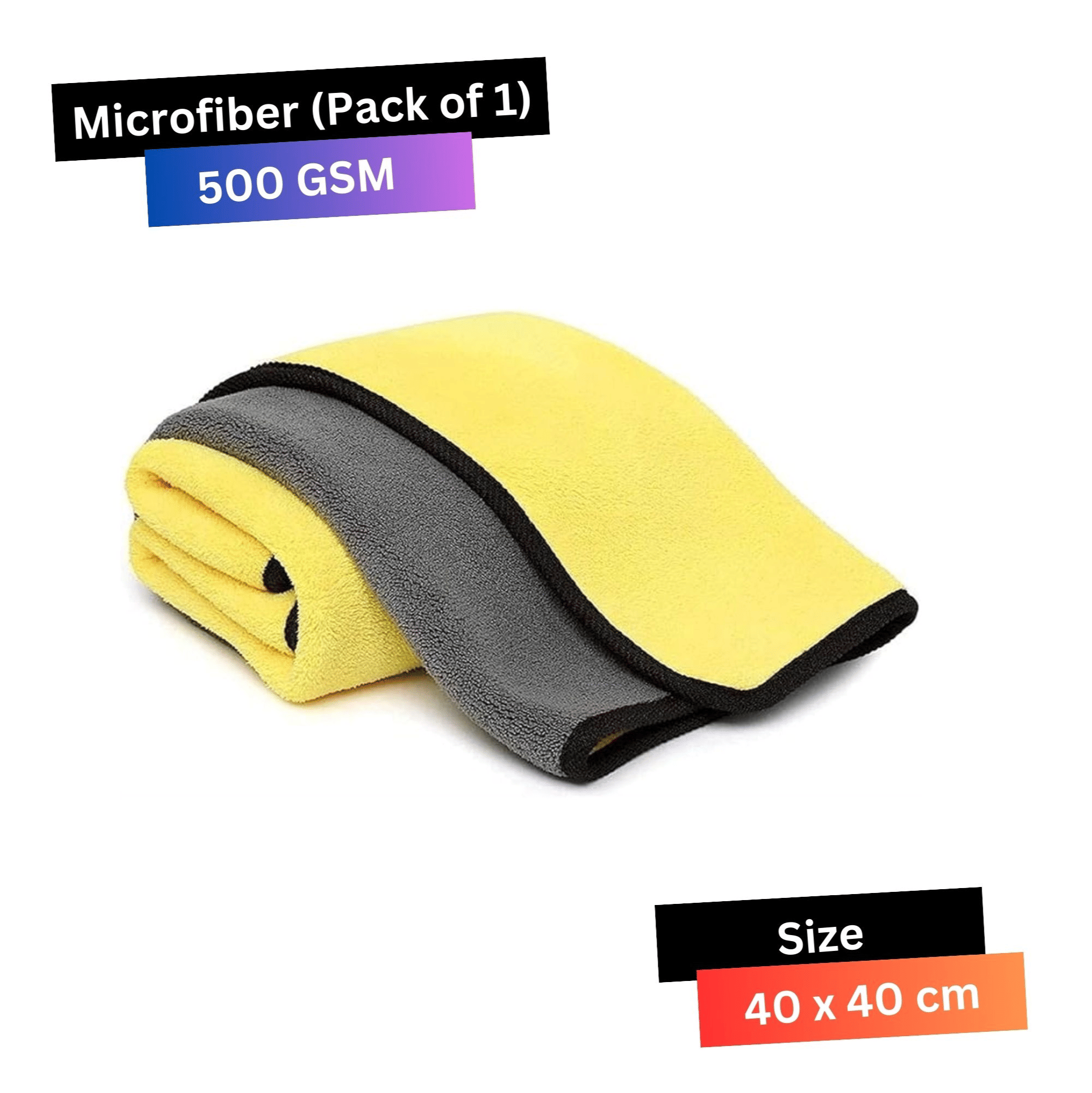 LIQUIFIBER Yellow 500 GSM Microfiber Cloth For Automobile ( Pack of 1 ) LIQUIFIBER Yellow 500 GSM Microfiber Cloth For Automobile ( Pack of 1 )