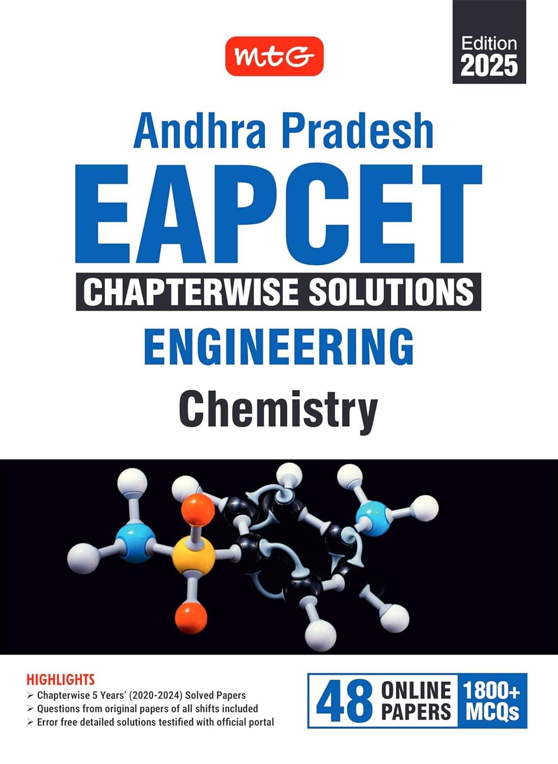     			MTG Andhra Pradesh EAPCET Chapterwise Previous Years (2020-2024) Solved Question Papers Chemistry Book | 1800+ MCQs with Detailed Solutions | PYQs Question Bank For 2025 Exam