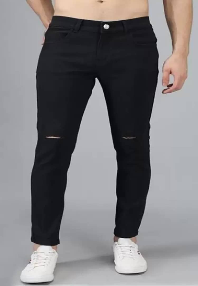 POKHINDA Distressed Men's Jeans - Black ( Pack of 1 ) - Jeans | Buy online on ZillyBuy