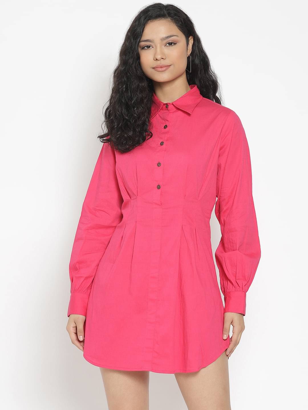 marc louis Women Cotton Blend Printed Fit & Flare Dress ( Pink ) marc louis Women Cotton Blend Printed Fit & Flare Dress ( Pink )
