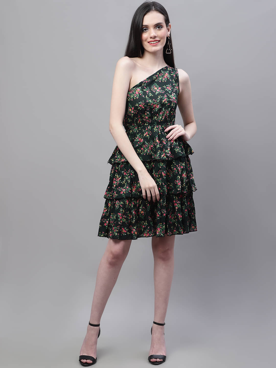 marc louis Women Cotton Printed Fit & Flare Dress ( Multicolor ) marc louis Women Cotton Printed Fit & Flare Dress ( Multicolor )