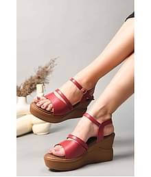 JM Looks Maroon Women's Sandal Heels