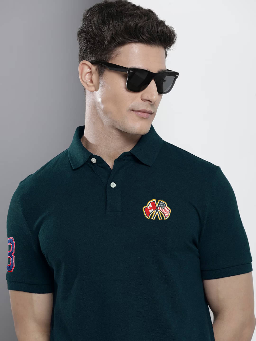     			AIN6 Pack of 1 Cotton Blend Regular Fit Solid Half Sleeves Men's Polo T Shirt ( Green )