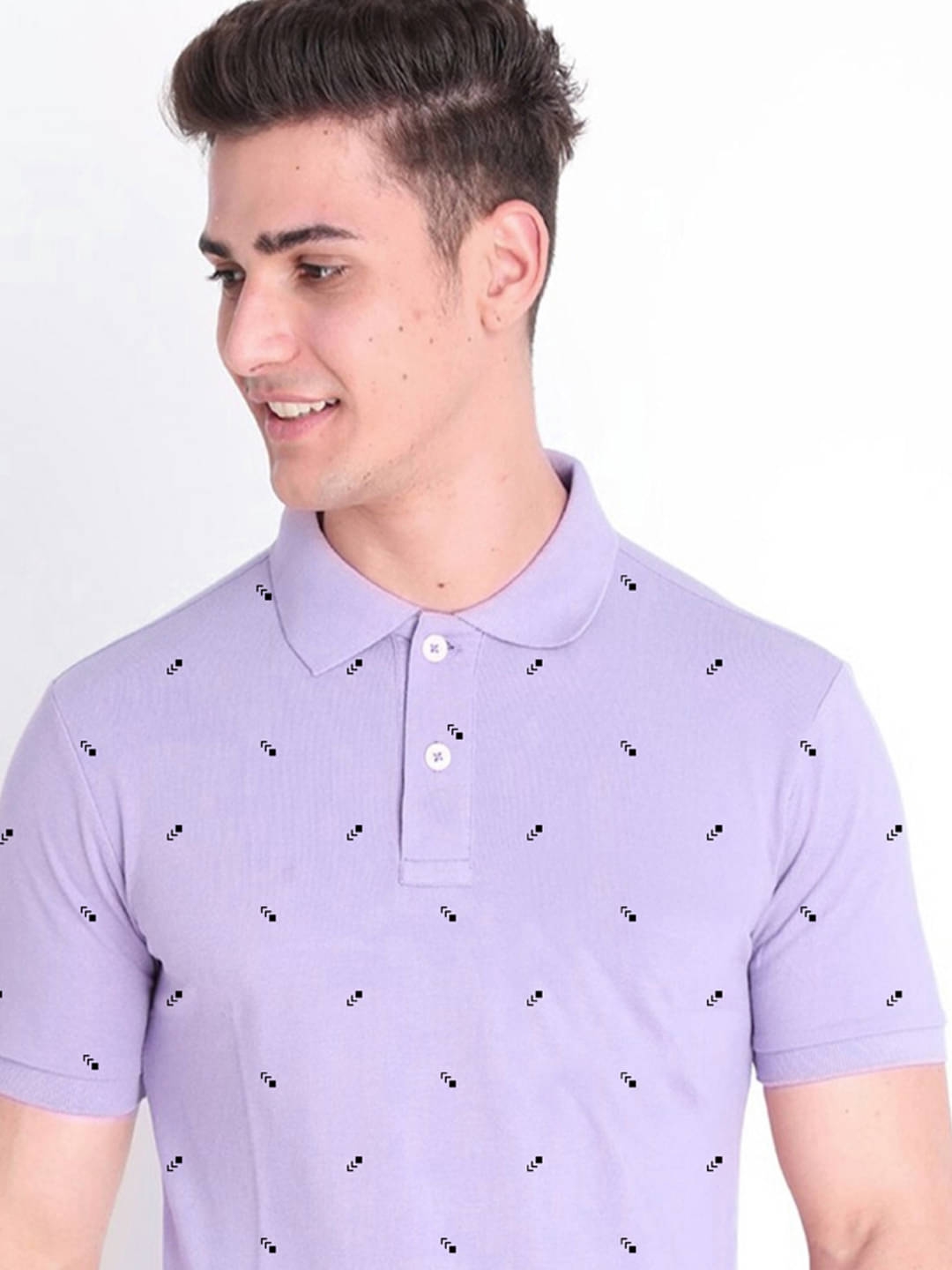 AIN6 Pack of 1 Cotton Blend Regular Fit Printed Half Sleeves Men's Polo T Shirt ( Purple )     			AIN6 Pack of 1 Cotton Blend Regular Fit Printed Half Sleeves Men's Polo T Shirt ( Purple )