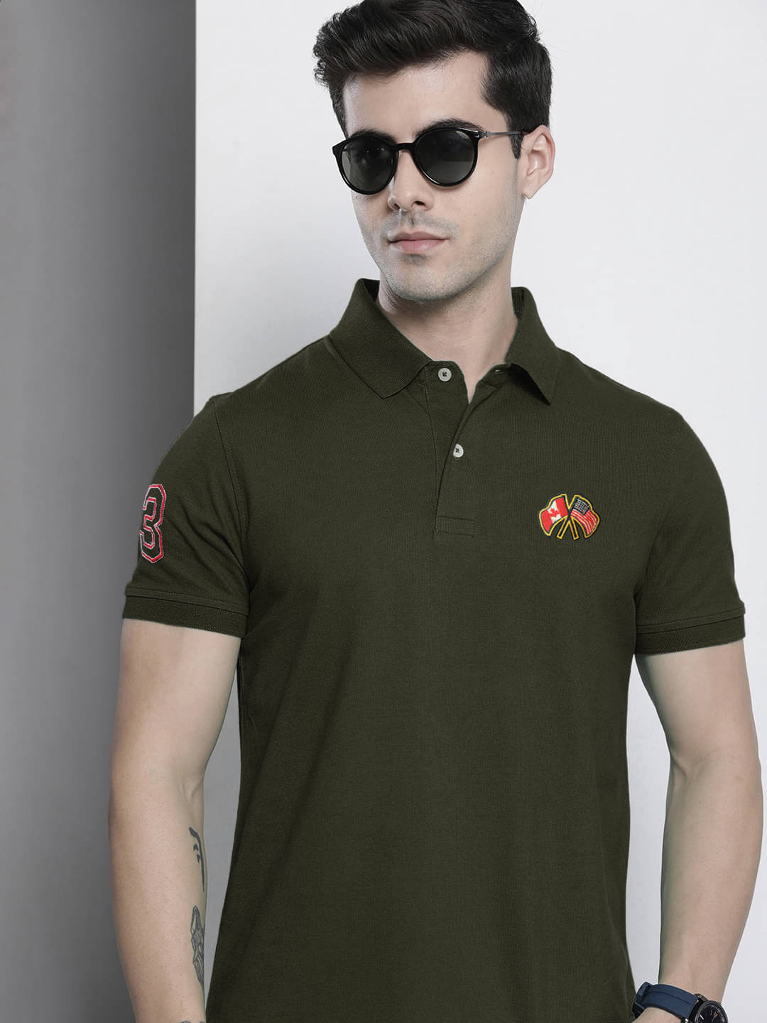 AIN6 Pack of 1 Cotton Blend Regular Fit Solid Half Sleeves Men's Polo T Shirt ( Olive ) AIN6 Pack of 1 Cotton Blend Regular Fit Solid Half Sleeves Men's Polo T Shirt ( Olive )