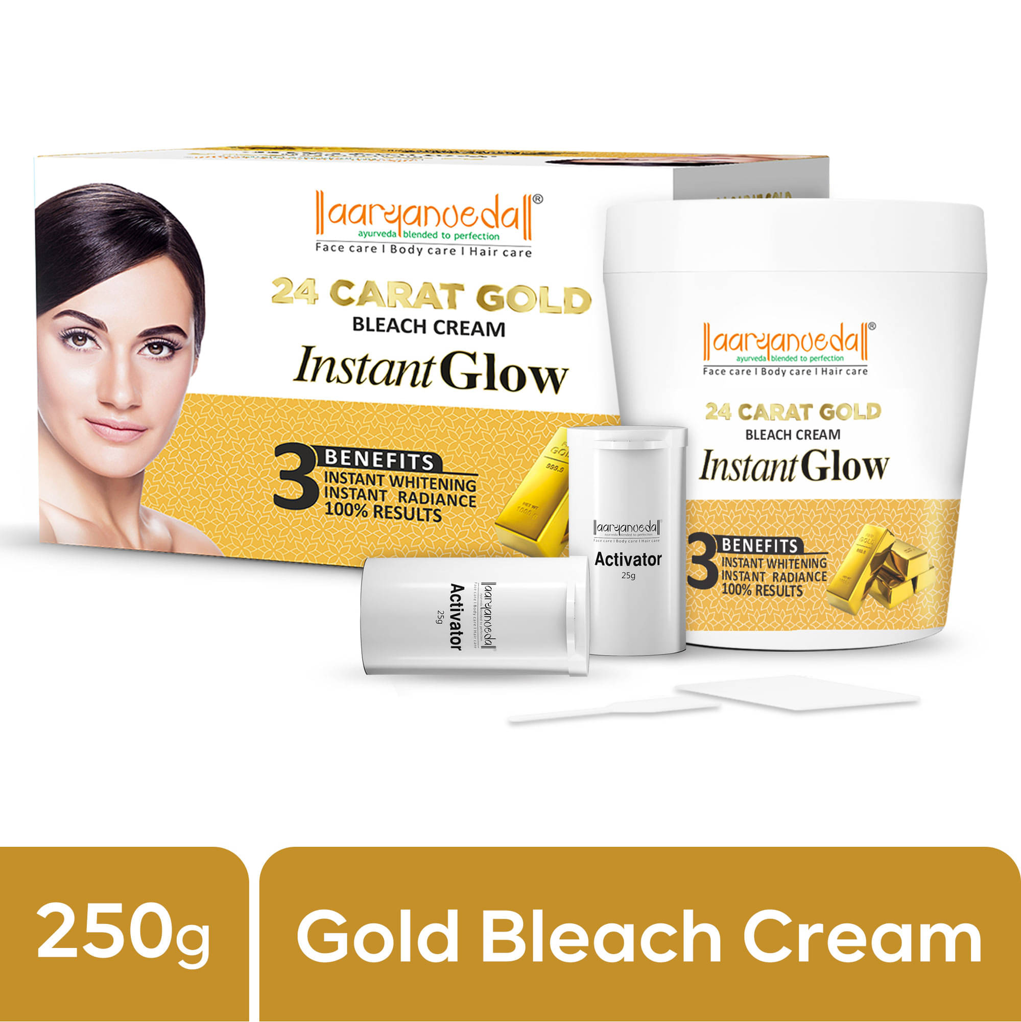     			Aaryanveda 3 Times Use Facial Kit For All Skin Type Gold 250 ( Pack of 1 )