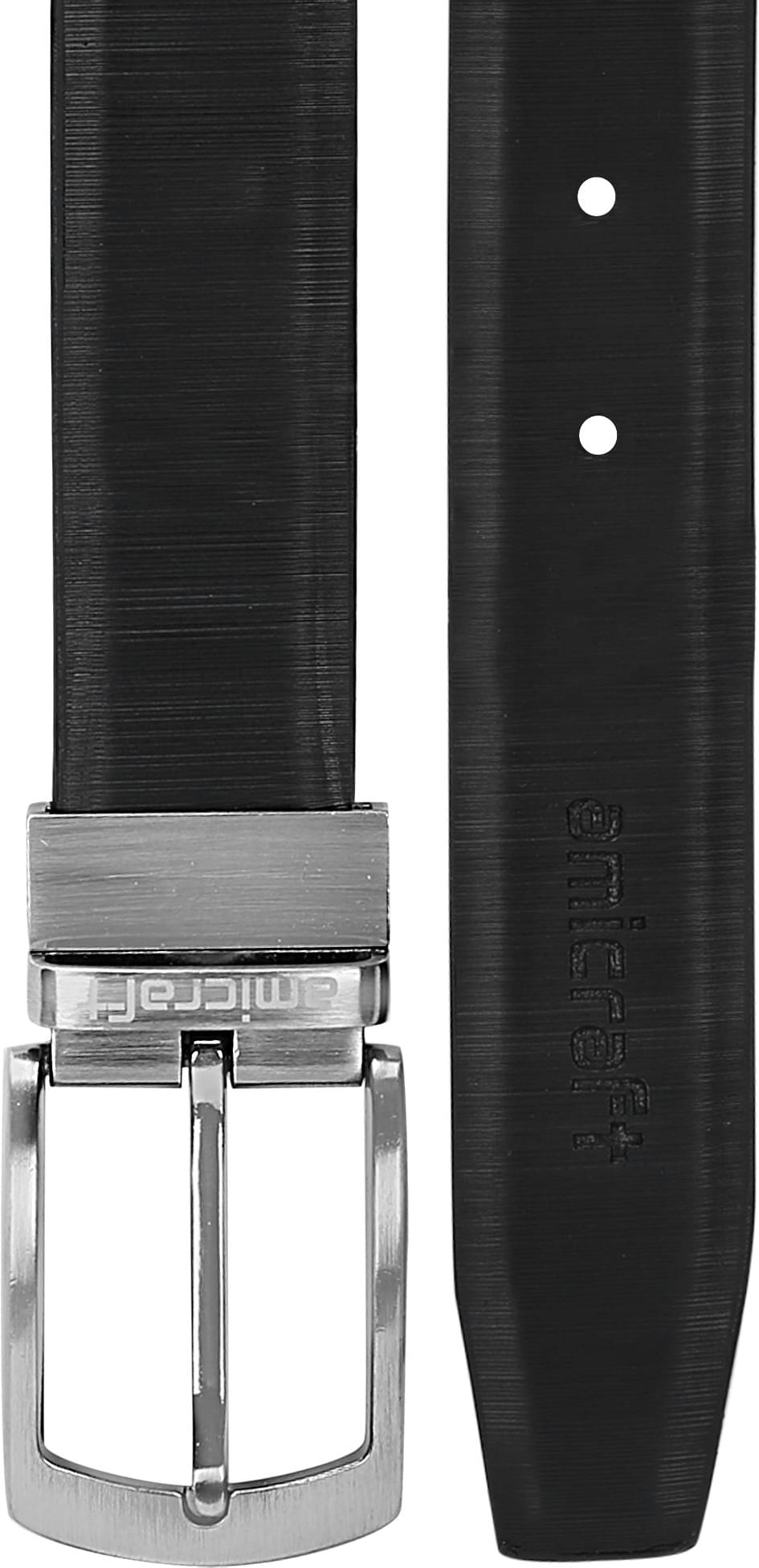     			Amicraft - Black 100% Leather Men's Casual Belt ( Pack of 1 )