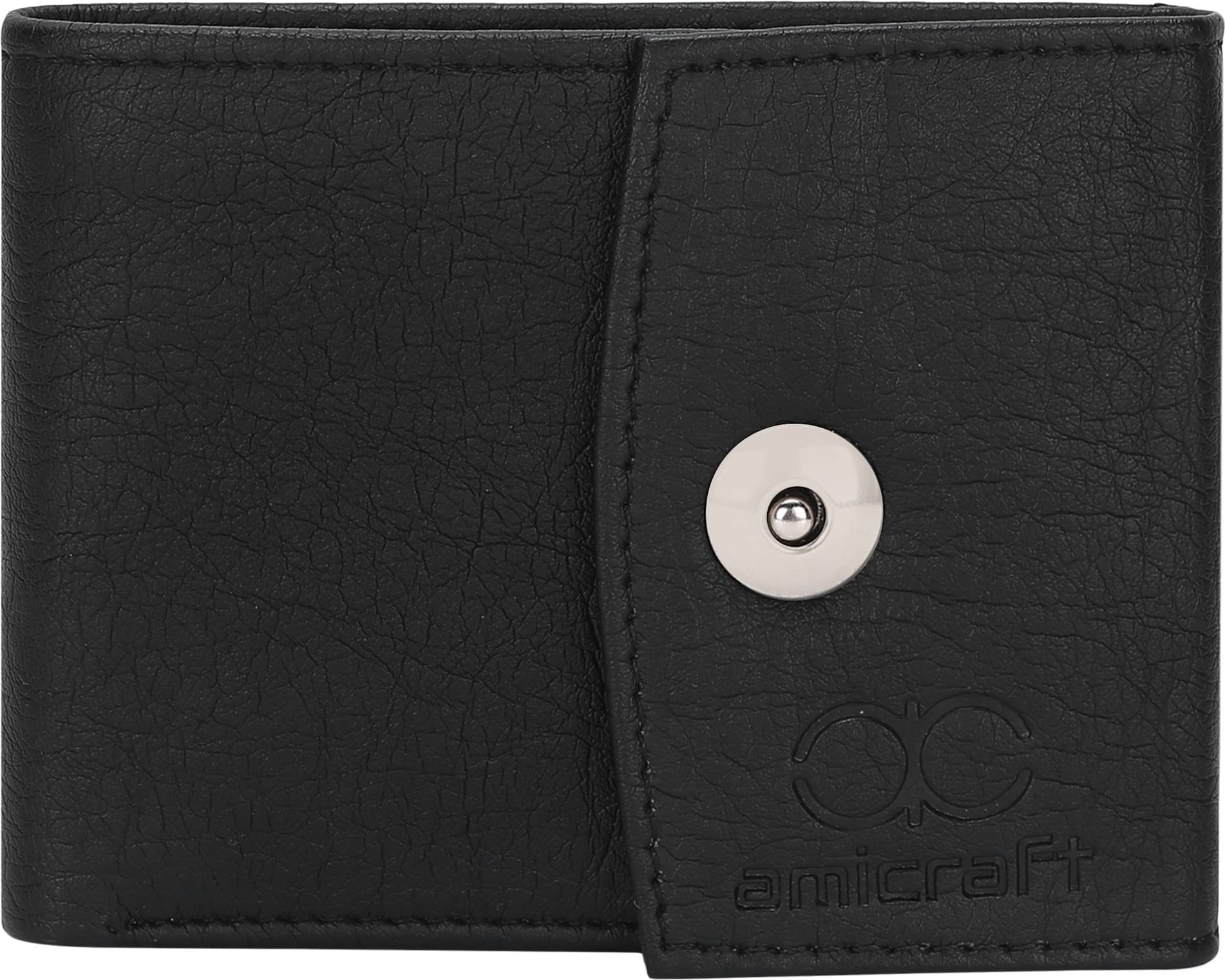     			Amicraft PU Self Design Men's Regular Wallet With 6 Slots For Card ( Black , Pack of 1 )