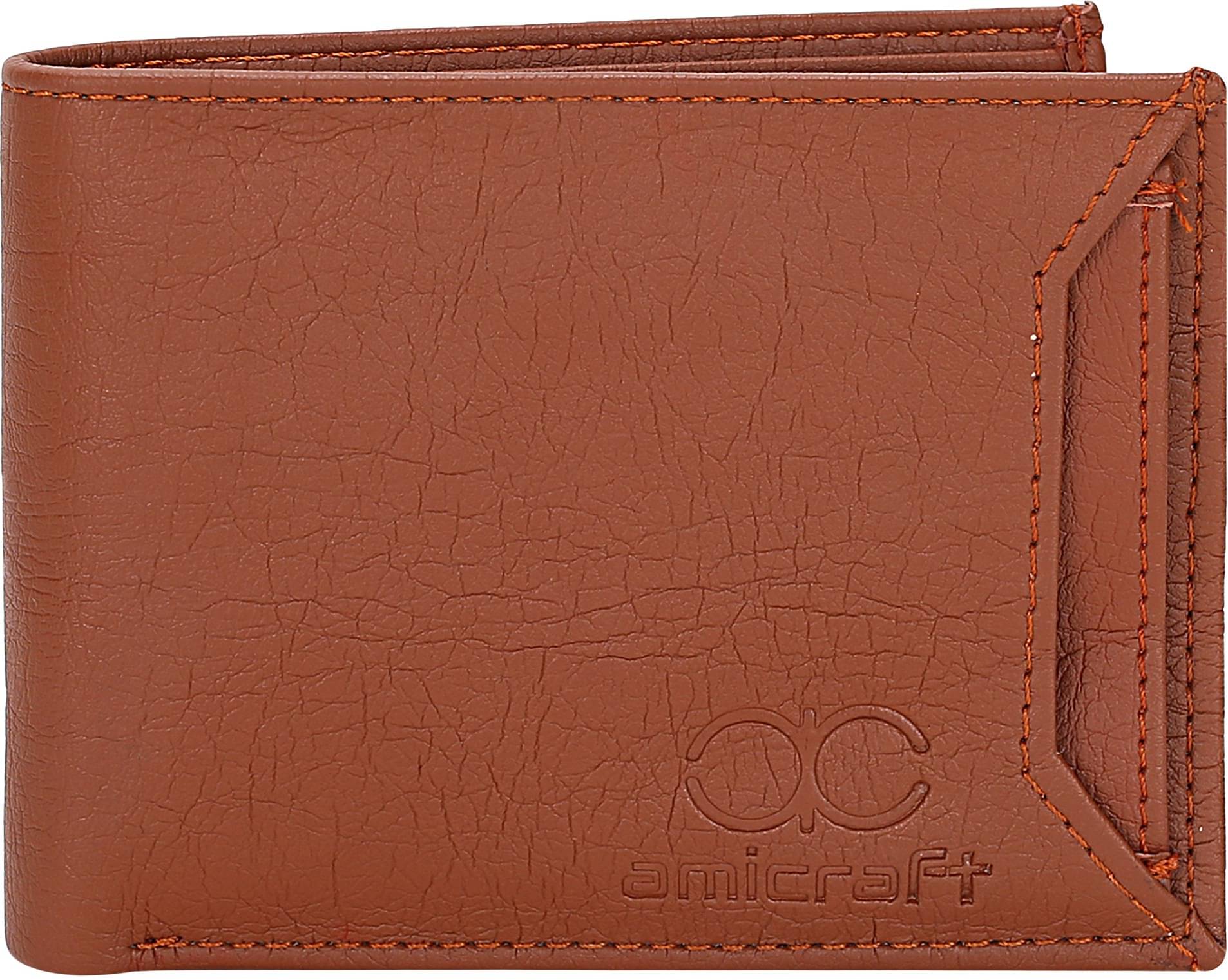     			Amicraft PU Self Design Men's Regular Wallet With 6 Slots For Card ( Brown , Pack of 1 )