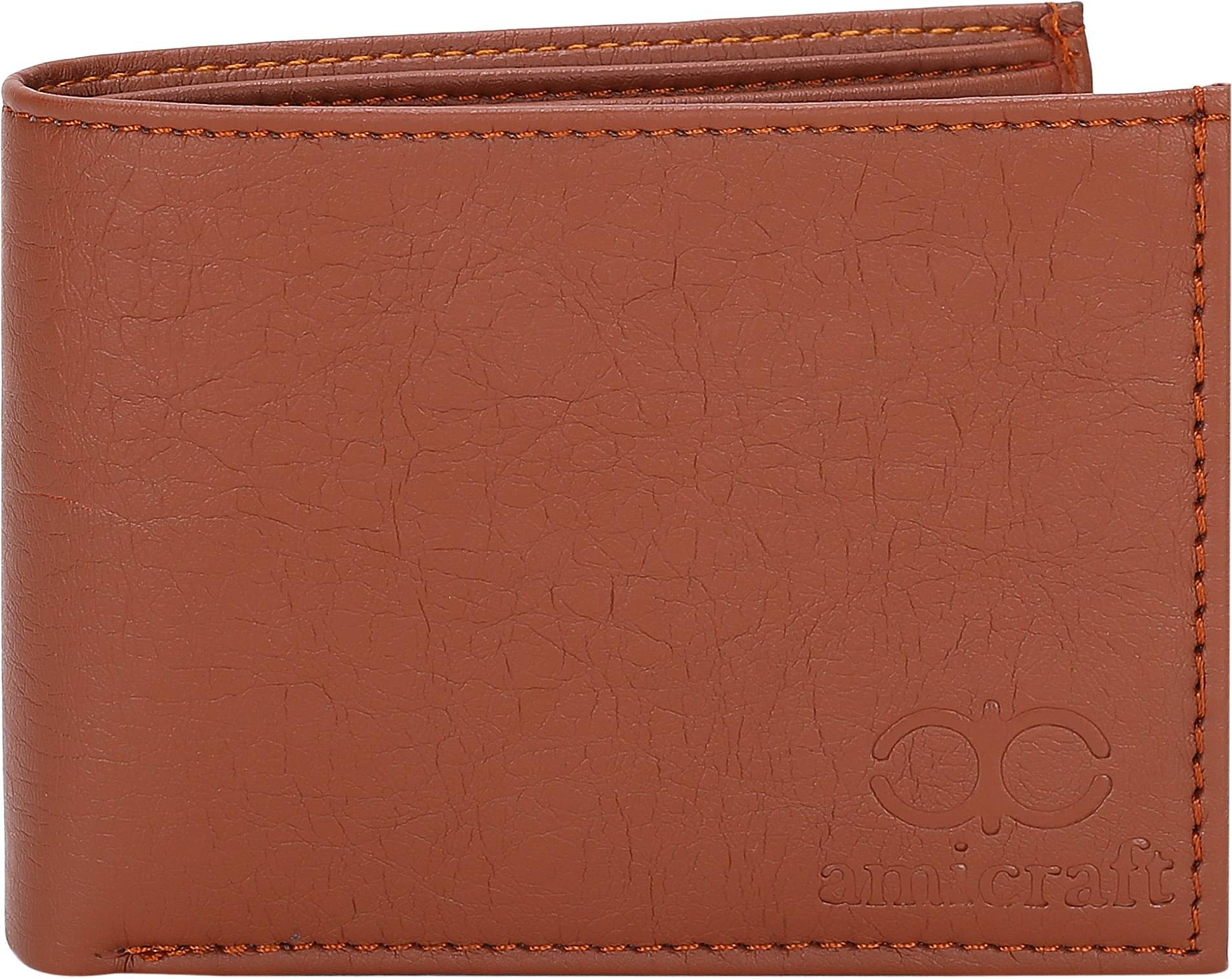     			Amicraft PU Self Design Men's Regular Wallet With 6 Slots For Card ( Brown , Pack of 1 )