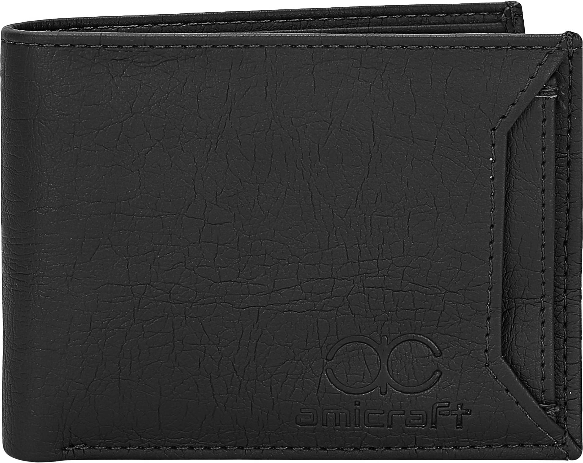     			Amicraft PU Self Design Men's Regular Wallet With 6 Slots For Card ( Black , Pack of 1 )