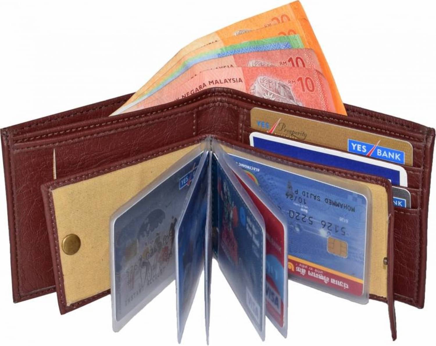     			Amicraft PU Solid Men's Regular Wallet With 10 Slots For Card ( Brown , Pack of 1 )