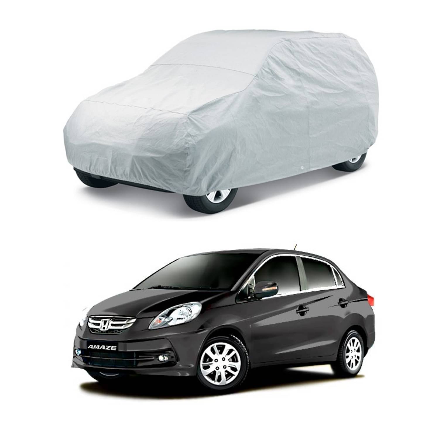     			AutoRetail Car Body Cover for Honda Amaze [2014-2015] Without Mirror Pocket ( Pack of 1 ) , Silver