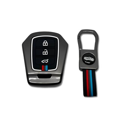     			BKN Luxury Metal Soft Car Key Shell with Keychain & Full Protection Key Cover Compatible with Honda City 2014+, I-VTEC, I-Dtec, Amaze, WRV, CRV, Jazz Etc (3 Button Smart Key)