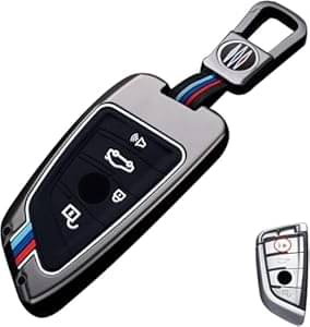     			BKN Premium Metal Alloy Soft Car Key Shell with Keychain Full Key Cover Compatible with B.M.W X1, X3, X6, X5, 3 Series, 5 Series, 6 Series, 7 Series, GT Series, M, X Series, 3 Button Blade Smart Key