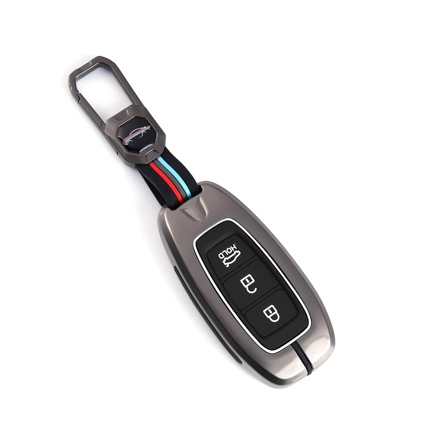     			BKN Premium Metal Soft Car Key Cover Shell with Keychain & Full Protection Compatible with Hyundai Verna, Kona, i20 2019, 2020, 2021, 2022, 2023, 2024 3 Button Smart Key