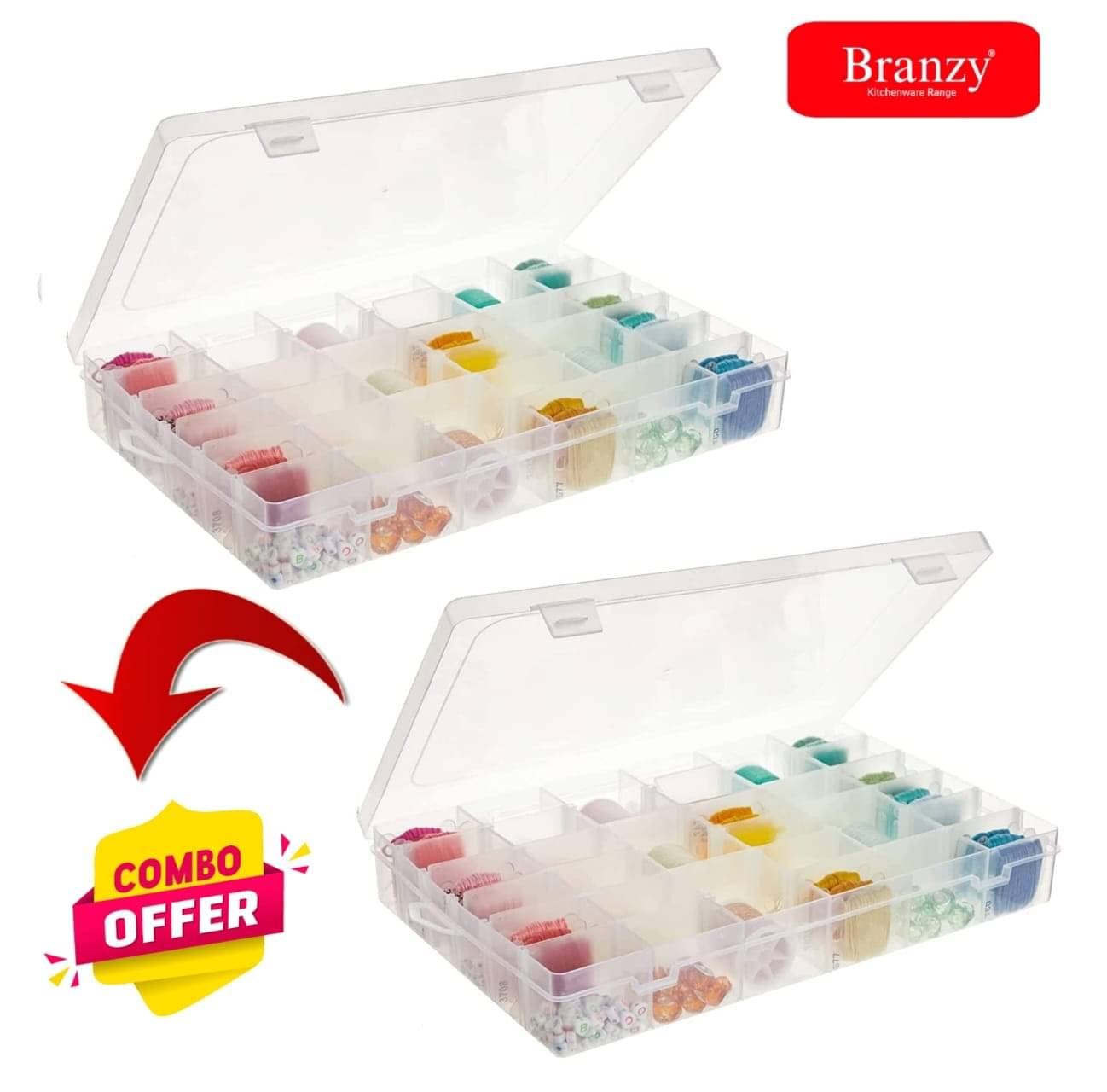    			BRANZY Plastic Transparent Multi-Purpose Container ( Set of 1 )