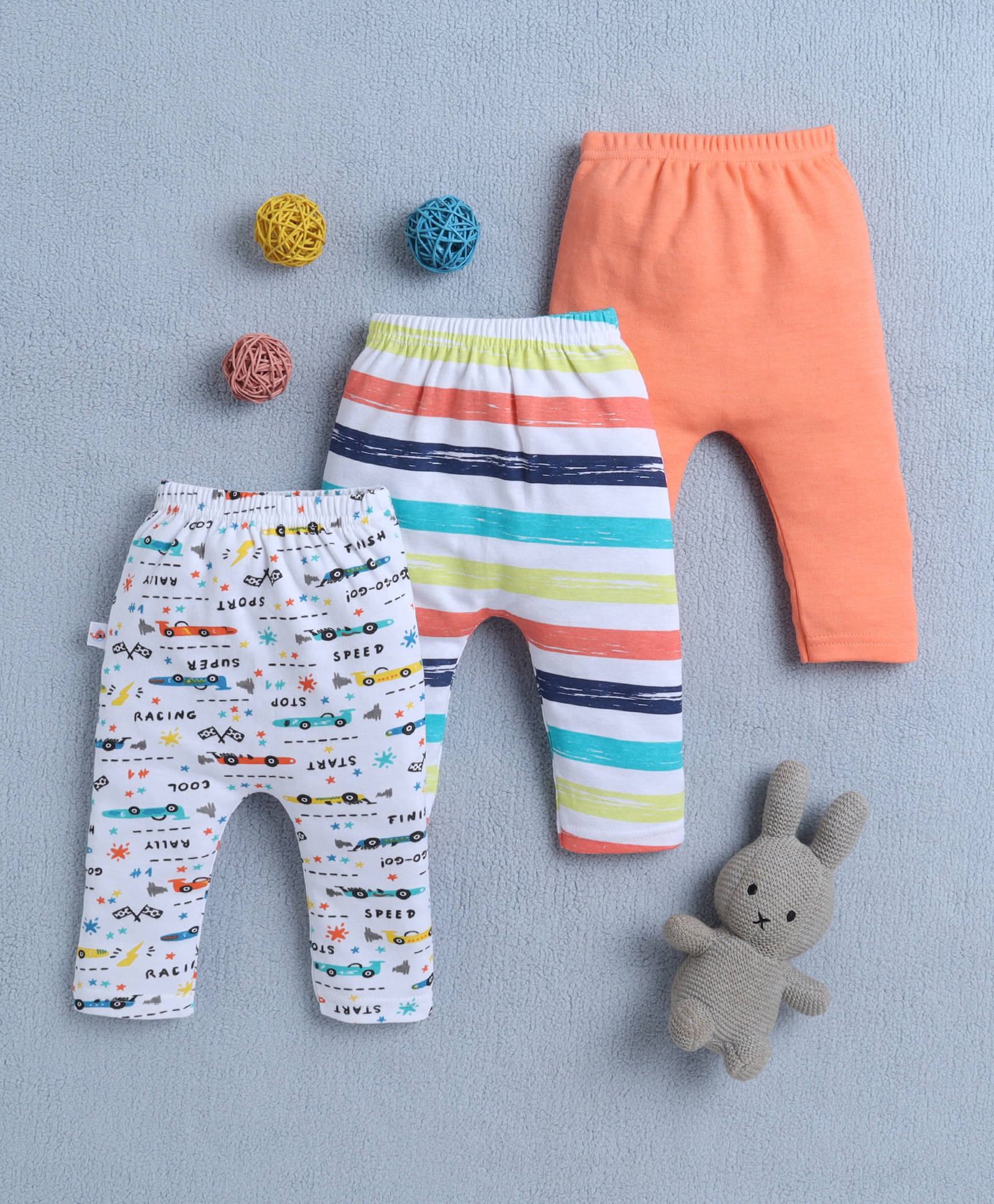     			BUMZEE Pack of 3 Baby Boys Cotton Legging ( Orange )