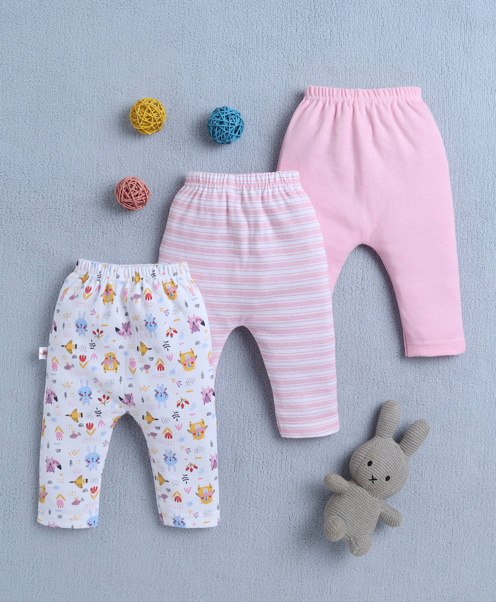     			BUMZEE Pack of 3 Baby Girls Cotton Legging ( Pink )