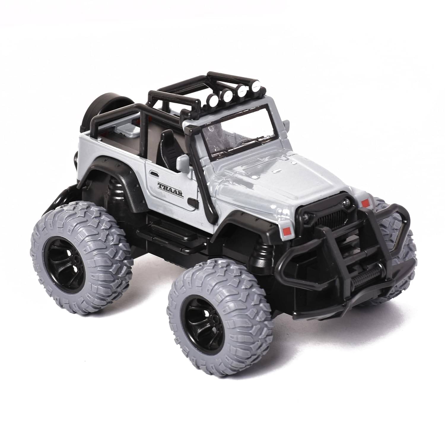 Braintastic Thar Alloy Model Diecast Car 1:32 Off Road Toy Vehicle Pull Back Friction Car with Openable Doors Light & Music Toys for Kids Age 3+ Years (Grey) Braintastic Thar Alloy Model Diecast Car 1:32 Off Road Toy Vehicle Pull Back Friction Car with Openable Doors Light & Music Toys for Kids Age 3+ Years (Grey)