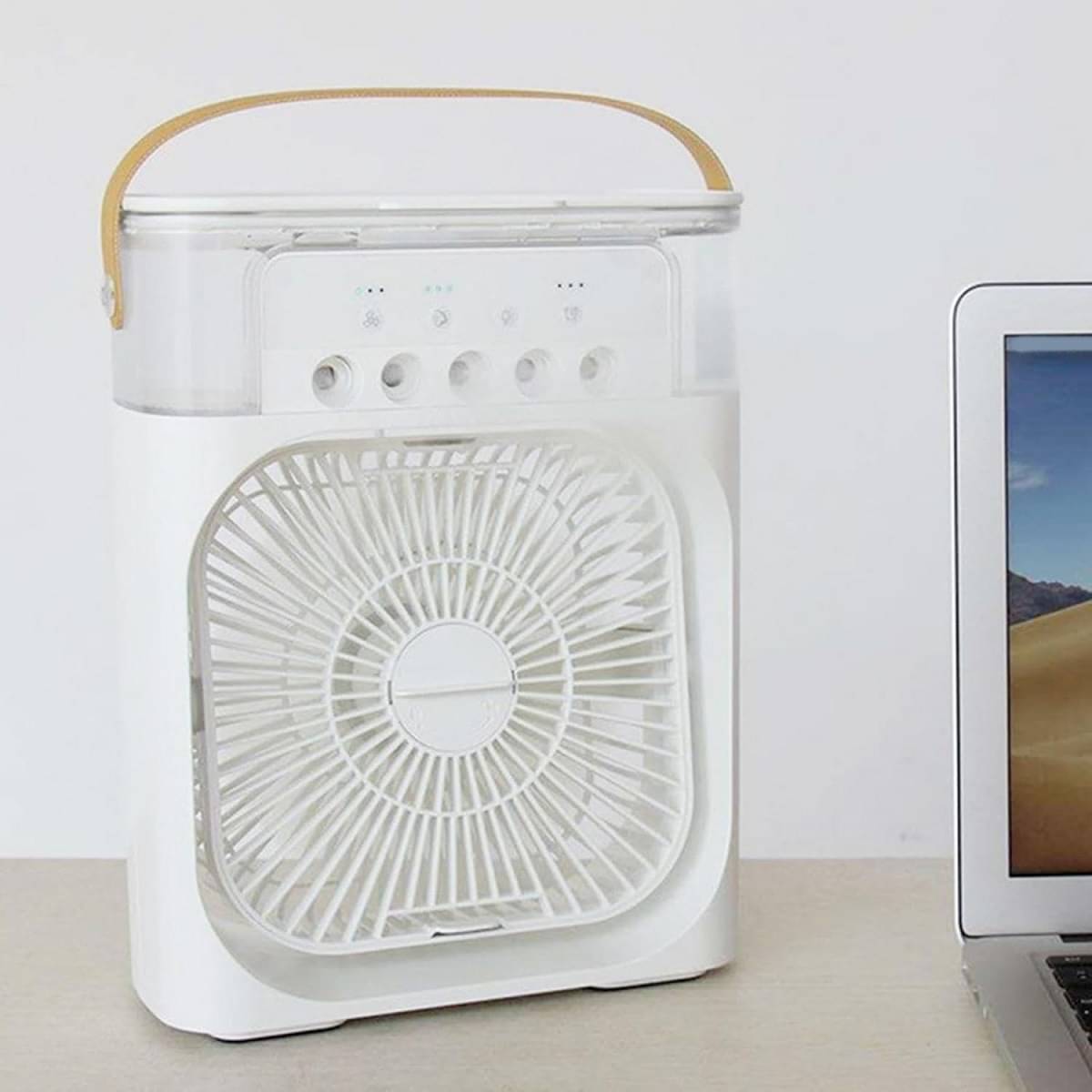 FEDIFU Portable Humidifier Air Cooler Mist Fan Mini Cooler with 3 Speed Modes, Water Spray, LED Lights, and Timer - USB Personal Desk Fan for Home, Office, Shop FEDIFU Portable Humidifier Air Cooler Mist Fan Mini Cooler with 3 Speed Modes, Water Spray, LED Lights, and Timer - USB Personal Desk Fan for Home, Office, Shop