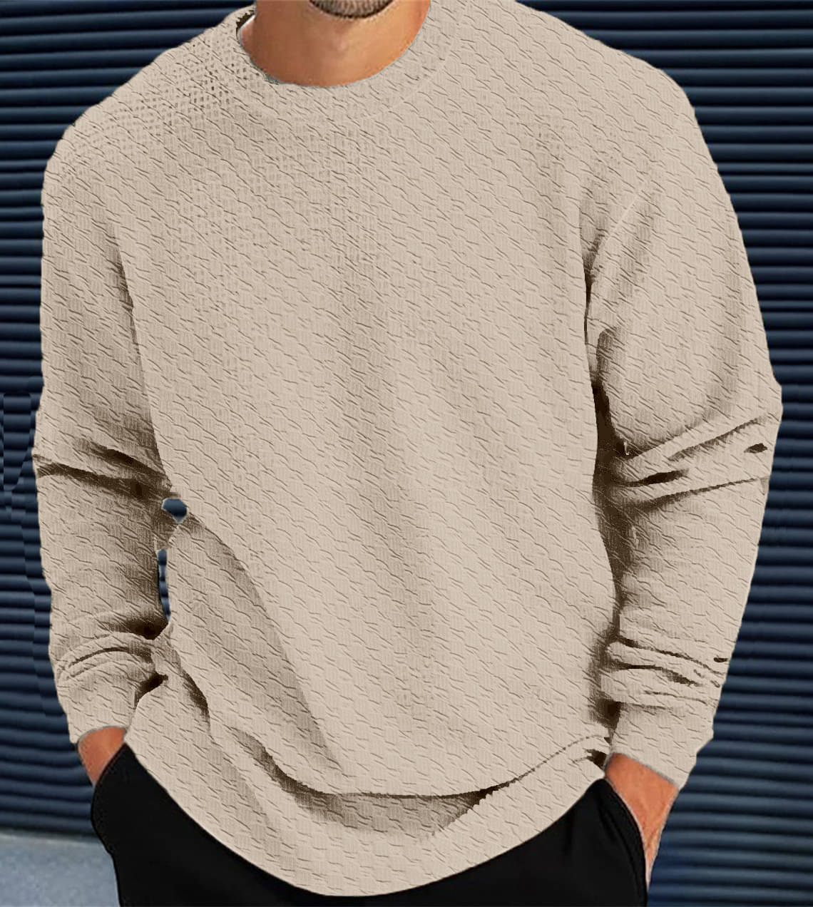     			Force Polyester Regular Fit Solid Full Sleeves Men's Round T-Shirt - Beige ( Pack of 1 )