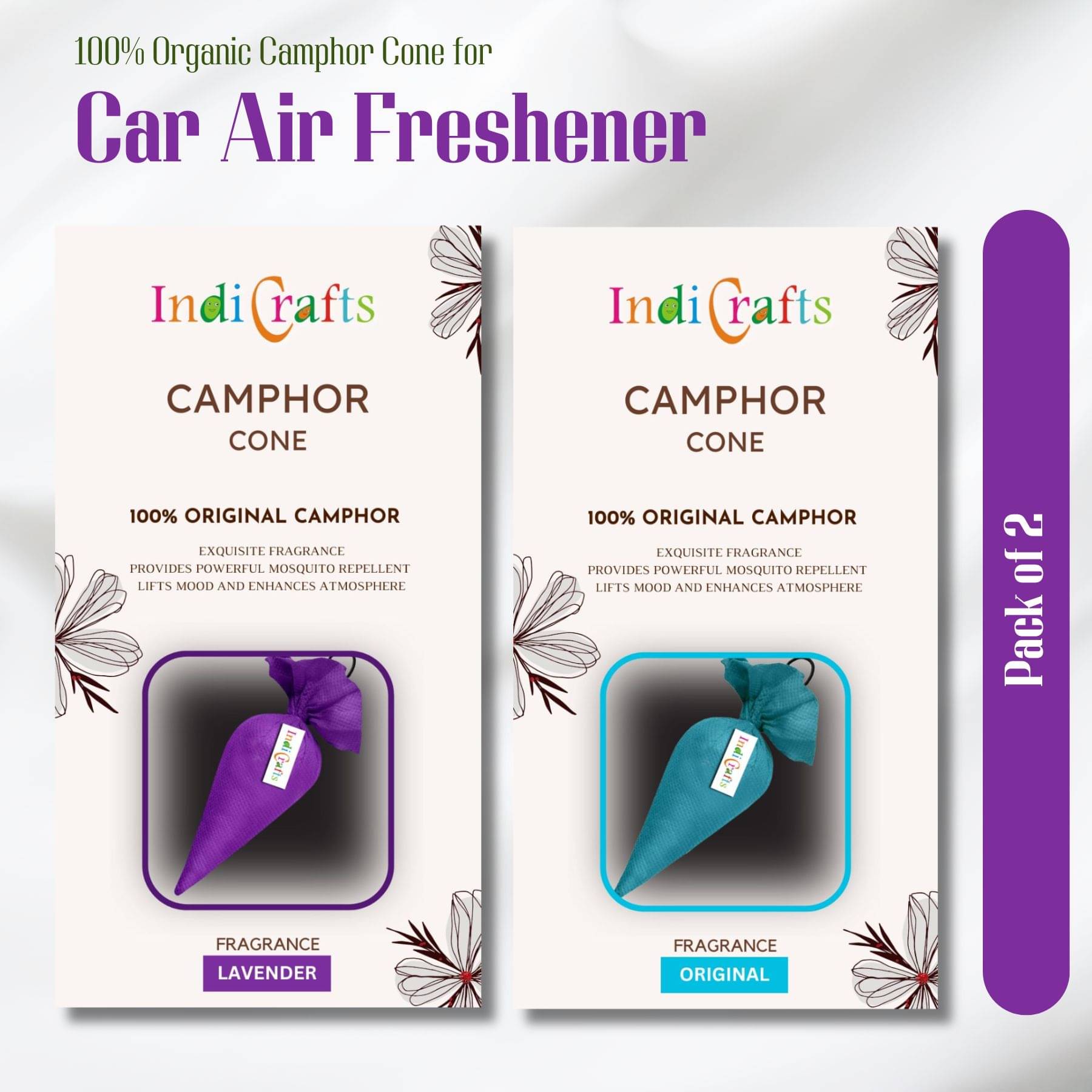     			Indicrafts Car Perfume for Air Vent Usage Floral