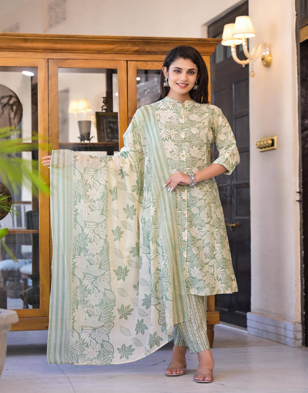 Juniper Polyester Printed Kurti With Pants Women's Stitched Salwar Suit - Green ( Pack of 1 ) Juniper Polyester Printed Kurti With Pants Women's Stitched Salwar Suit - Green ( Pack of 1 )