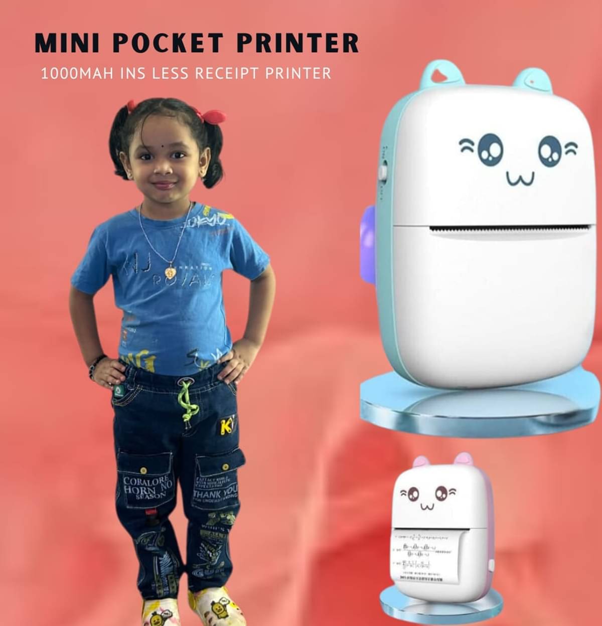 Kaash Bluetooth Printer Single Function Colored Thermal Printer Kaash Bluetooth Printer Single Function Colored Thermal Printer