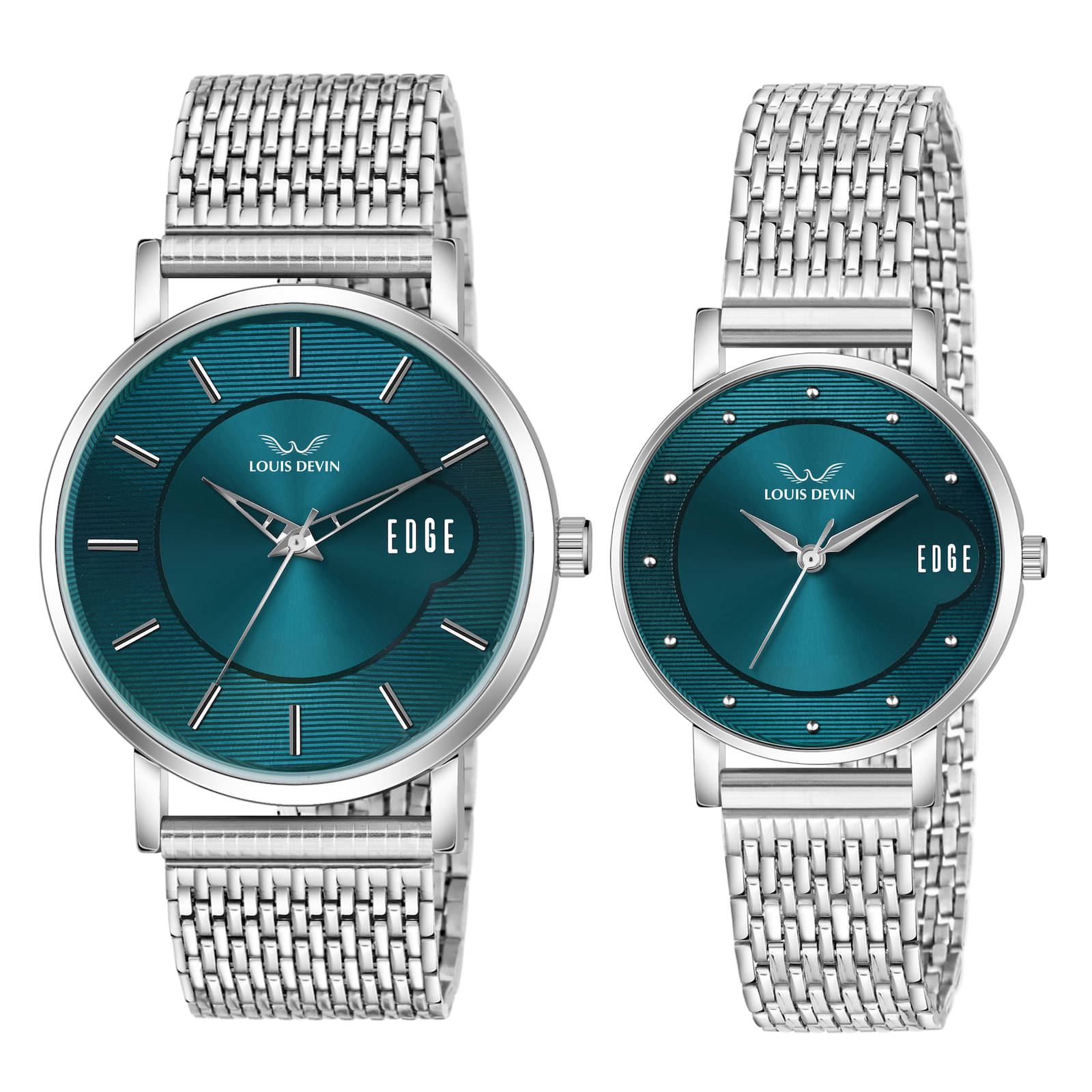     			LOUIS DEVIN Silver Metal Analog Couple's Watch