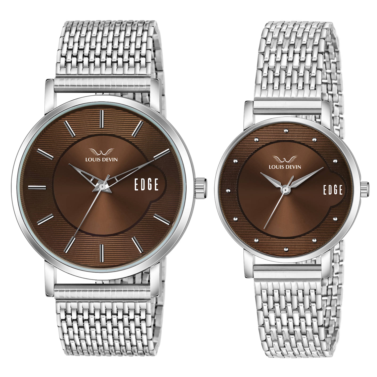     			LOUIS DEVIN Silver Metal Analog Couple's Watch