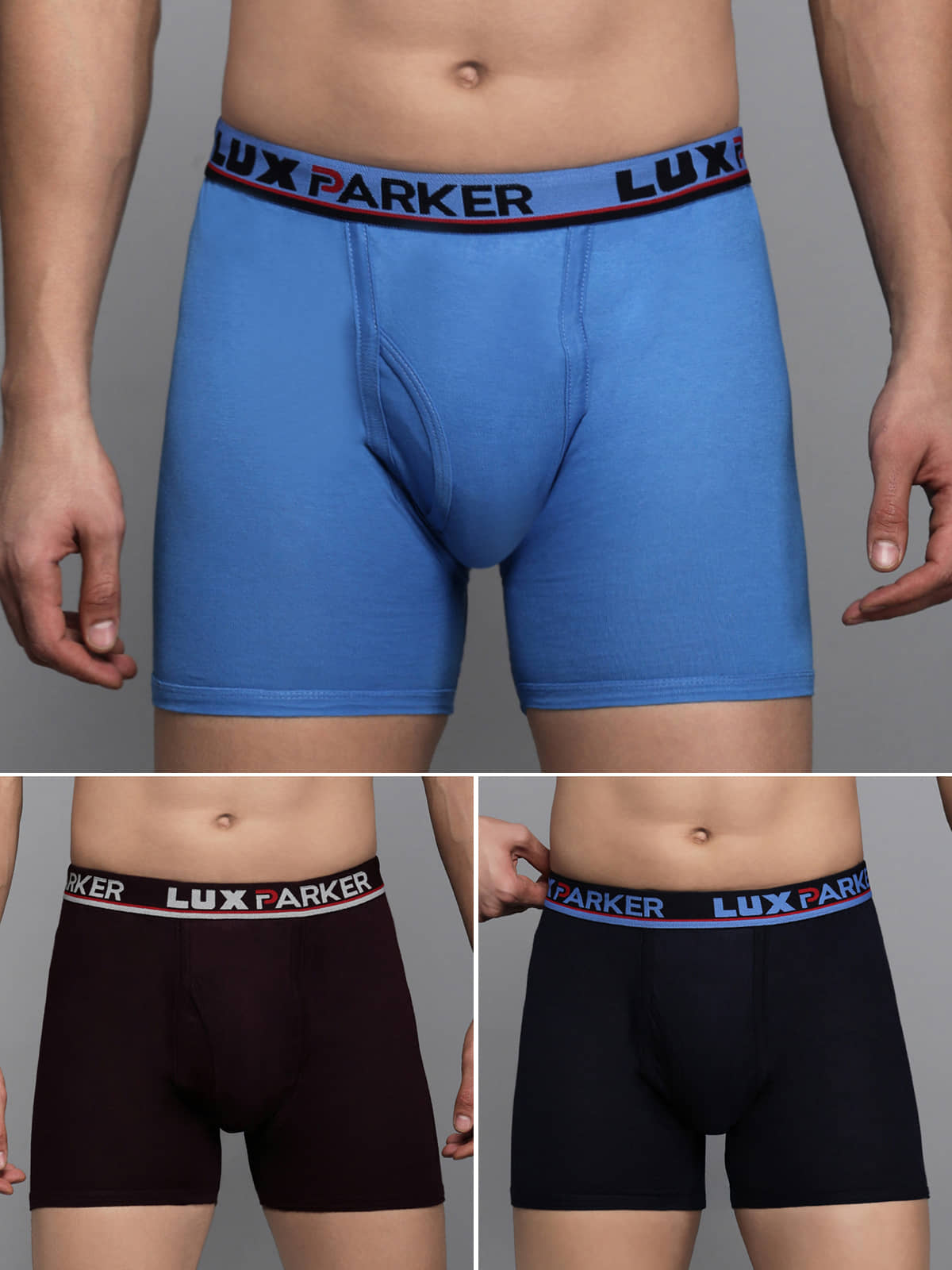 LUX PARKER Pack of 3 Cotton Blend Trunks For Men's ( Multicolor9 )