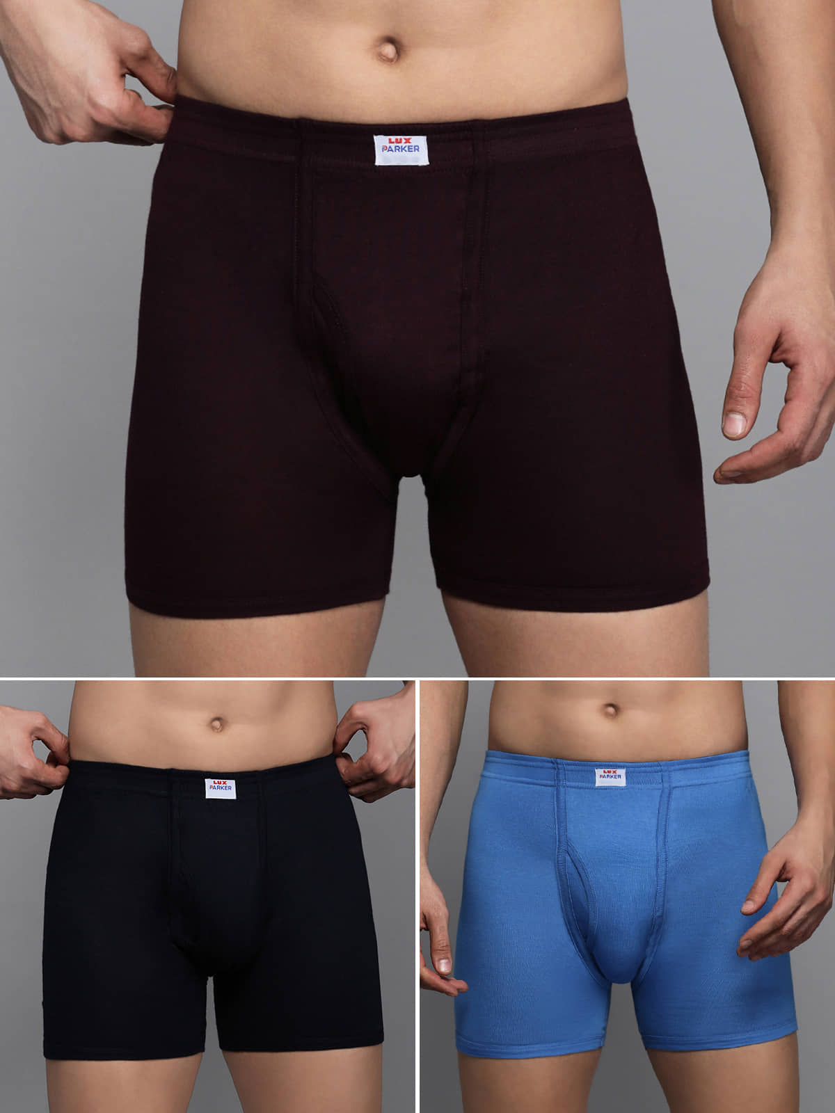 LUX PARKER Pack of 3 Cotton Blend Trunks For Men's ( Multicolor11 )