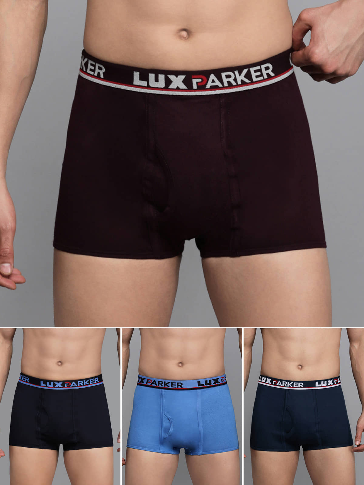 LUX PARKER Pack of 4 Cotton Blend Trunks For Men's ( Multicolor14 )