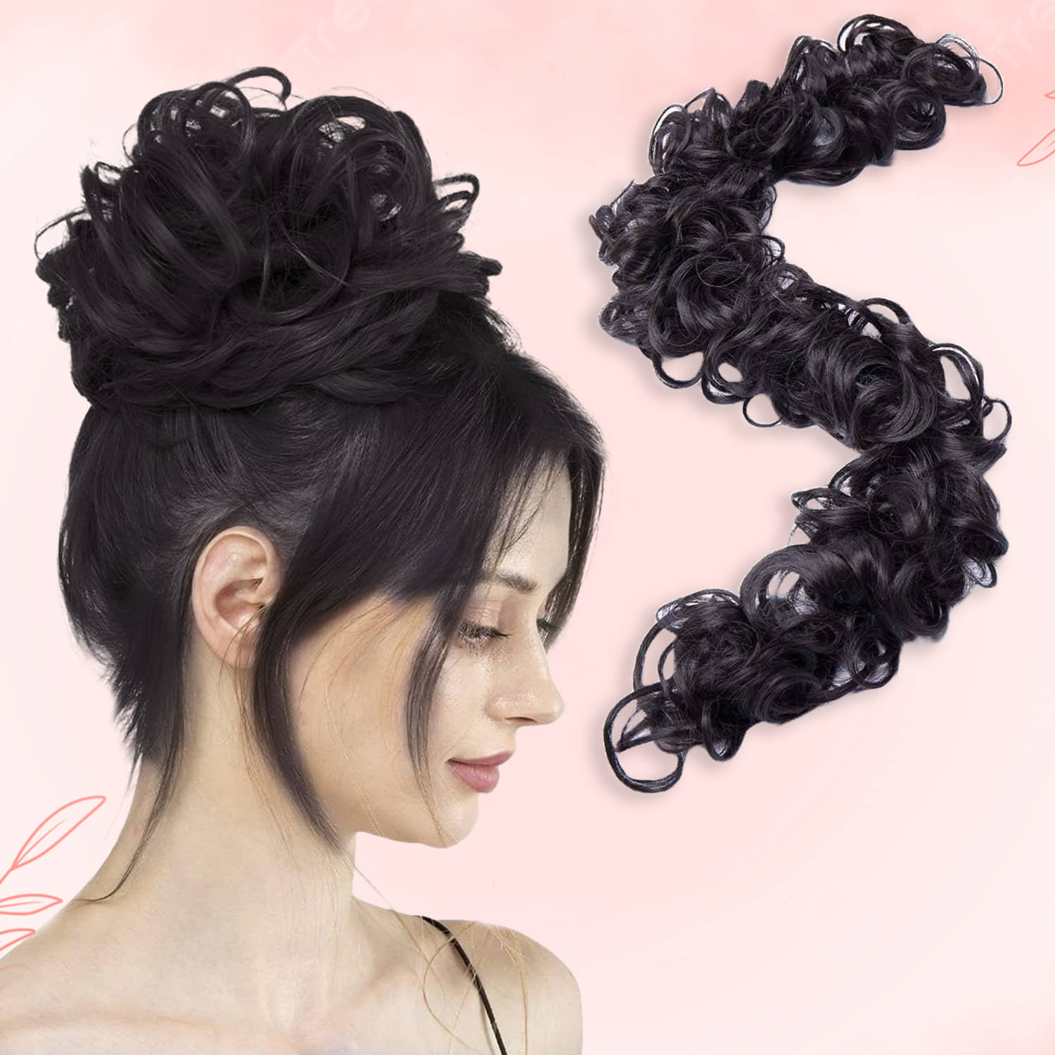     			Messy Frill Hair Extension - Ponytail & Bun Maker, 1Pc( Brown)