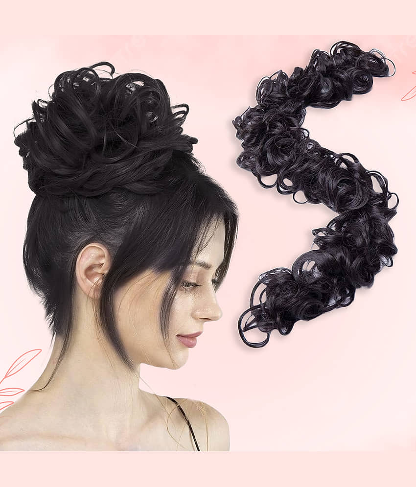 Messy Frill Hair Extension - Ponytail & Bun Maker, 1Pc( Brown) - Jewellery Sets | Buy online on ZillyBuy