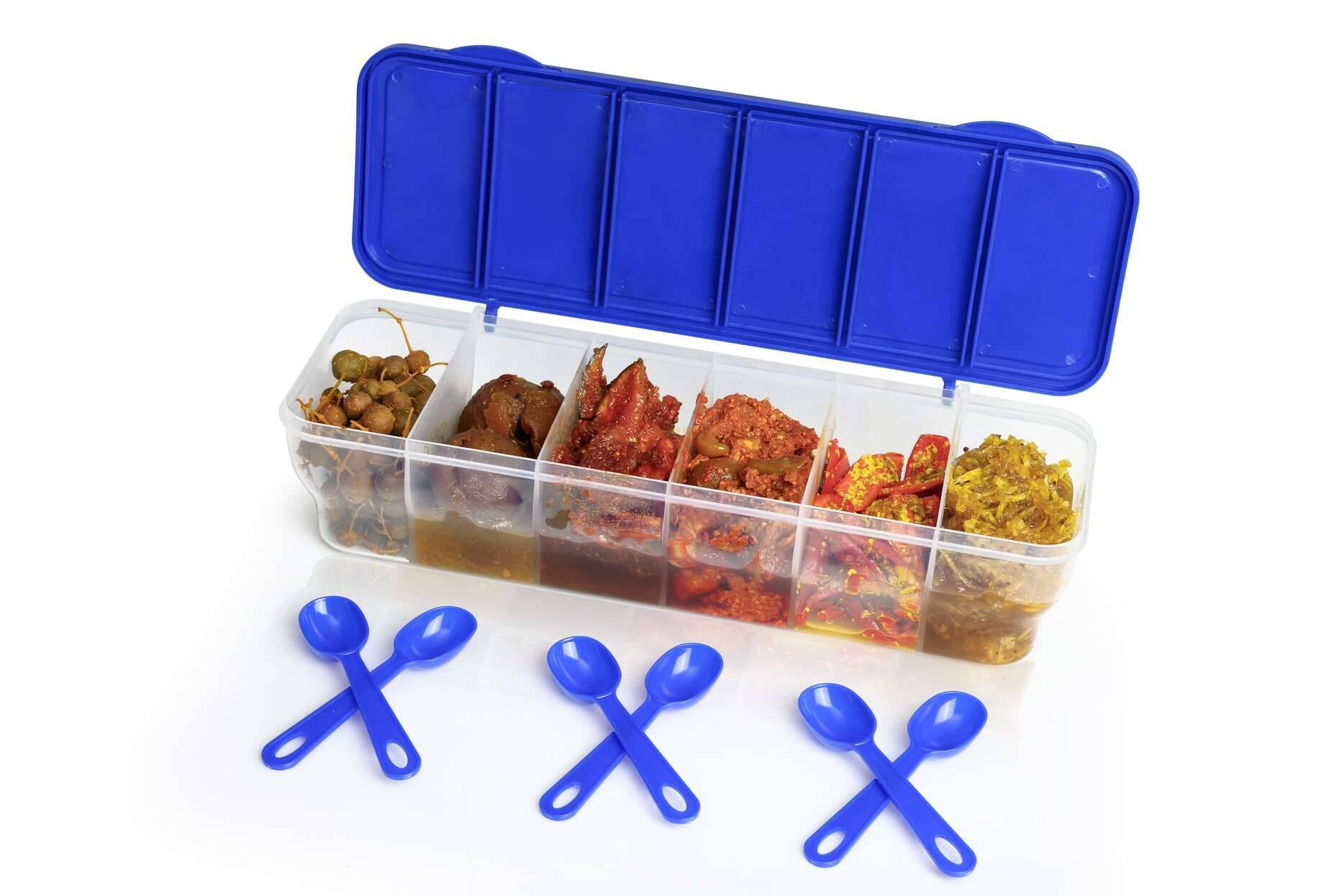    			MAGICSPOON Pickle Container Set Polyproplene Blue Pickle Container ( Set of 1 )