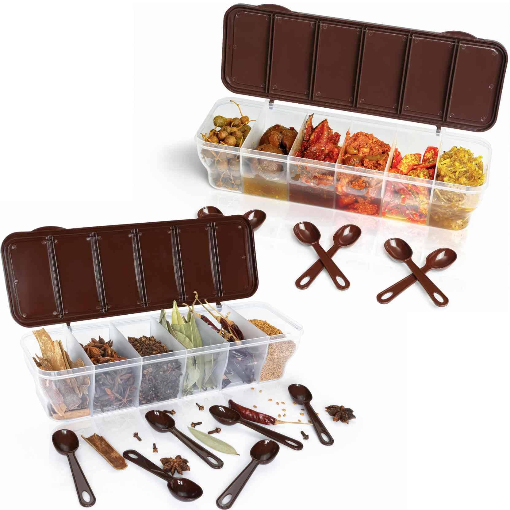     			MAGICSPOON Spice Box Set Polyproplene Brown Multi-Purpose Container ( Set of 2 )